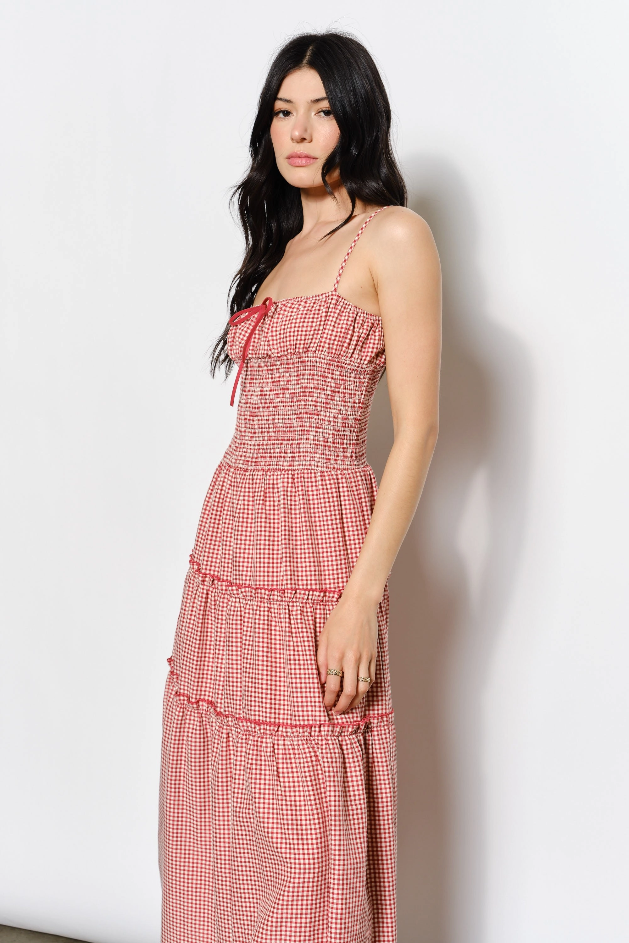 Abigail Smocked Maxi Dress Elegant formal piece