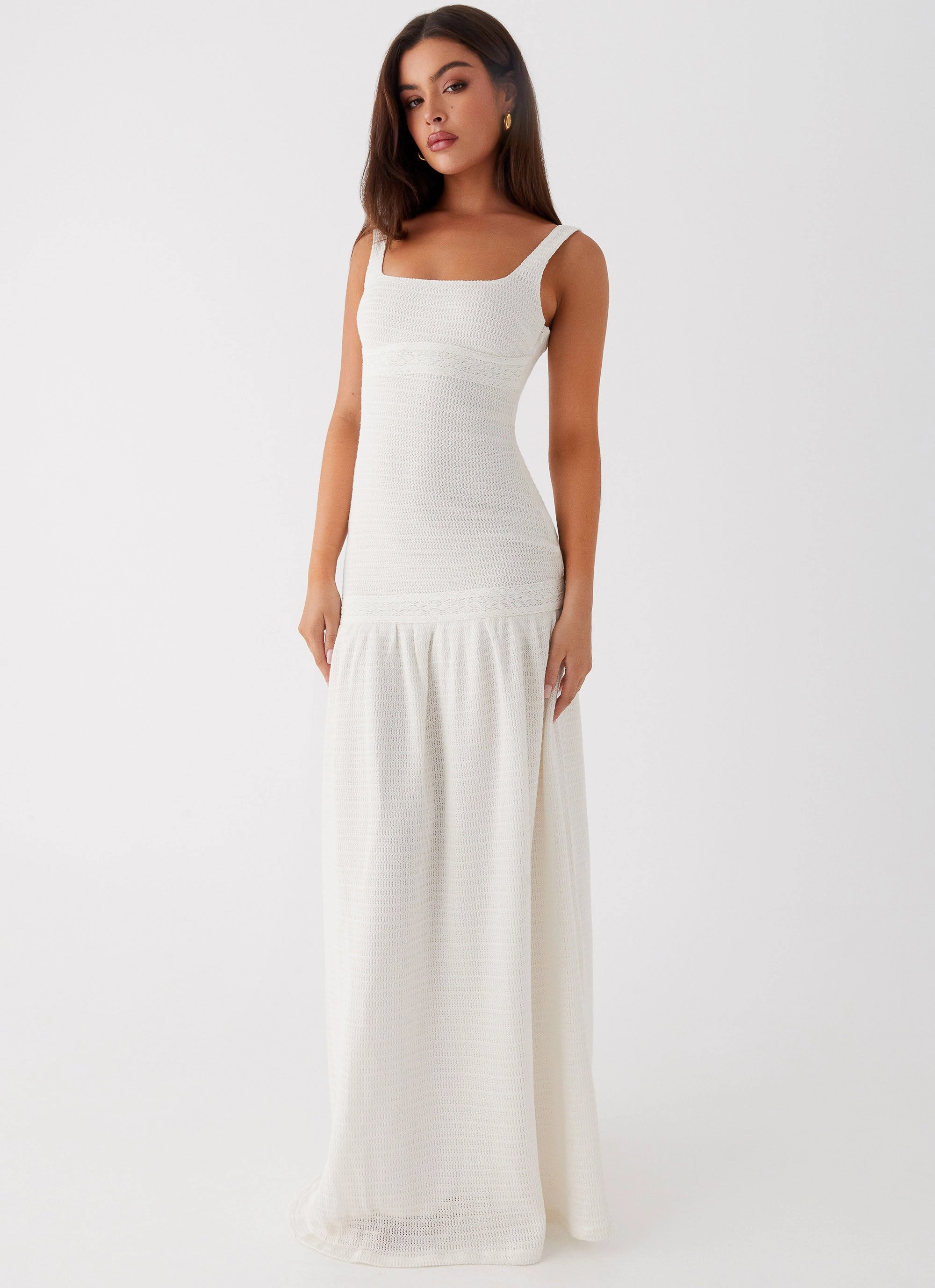 Relaxed Fit Look Soft cotton blend dress Lyrical Maxi Dress - Ivory