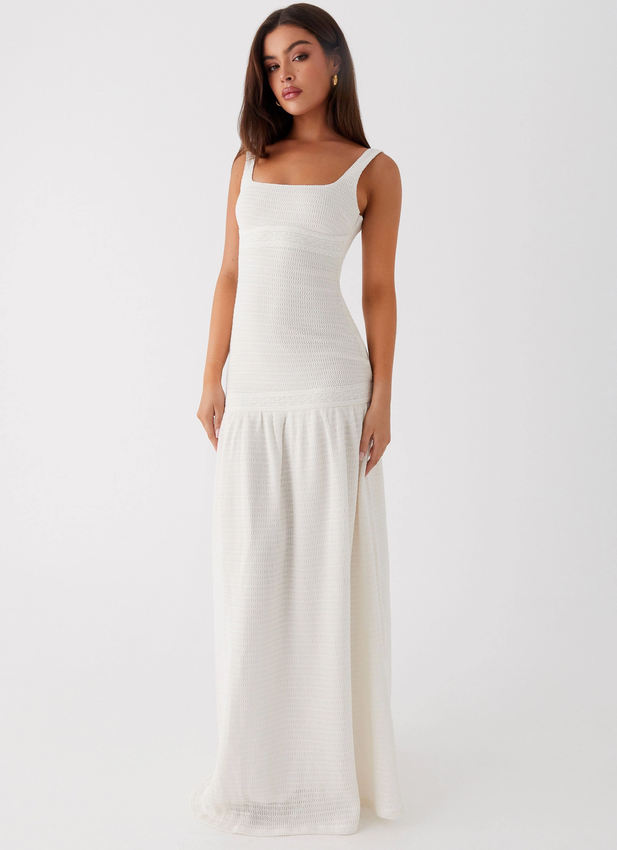 Lyrical Maxi Dress - Ivory Cool Drape Smart Outfit