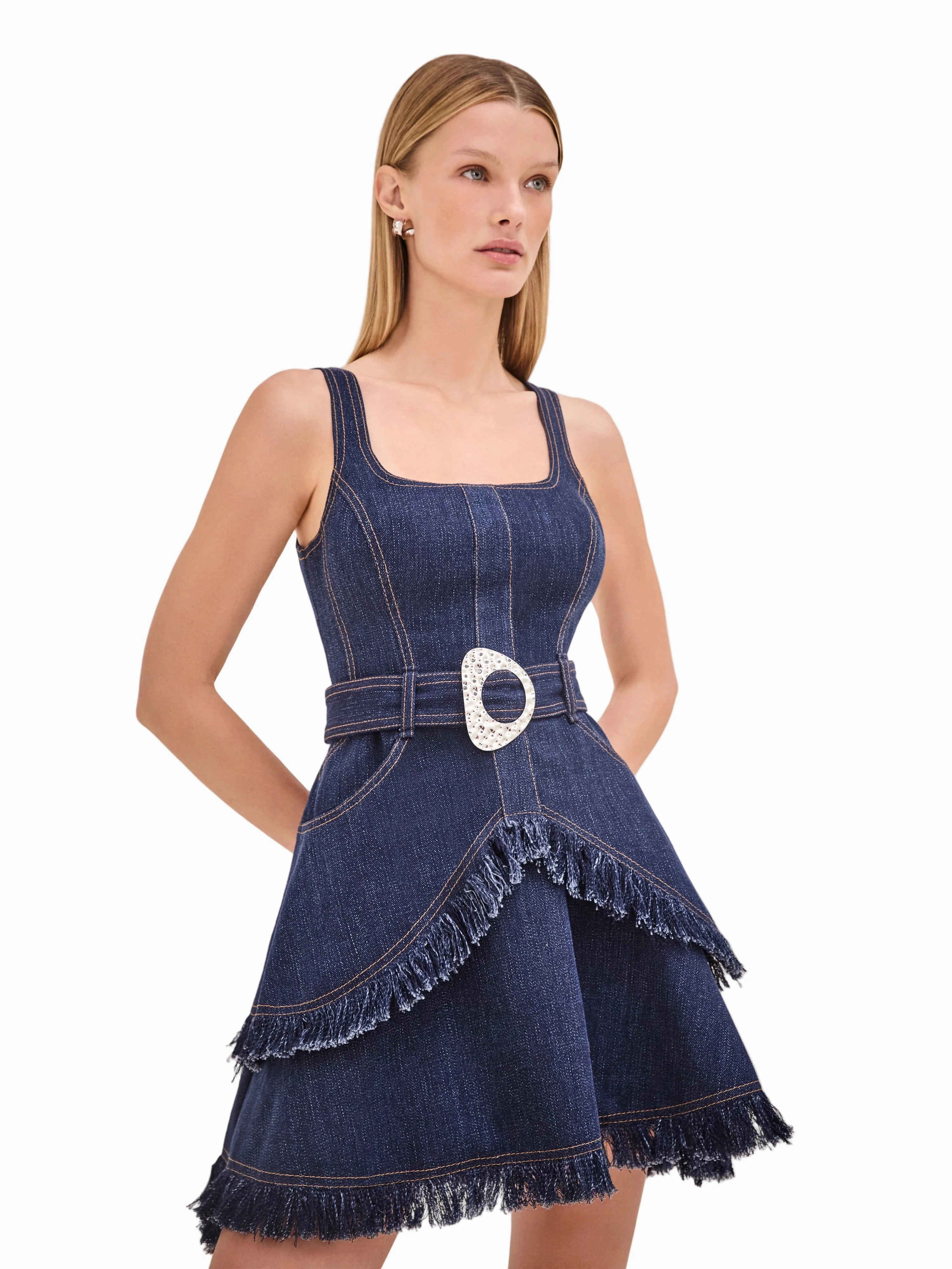 Magnetic-Closure Urban Cool Macey Dress in Denim