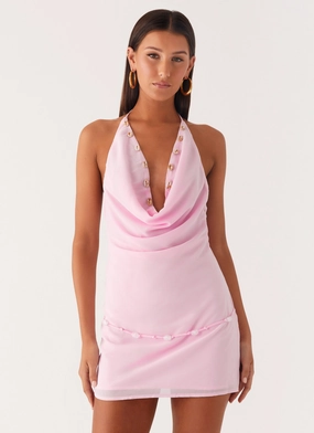 Mood Edge Trend Detail Just for Love Mini Dress - Baby Pink