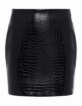 L'AGENCE Gerard Croc Vegan Mini Skirt Street Attire