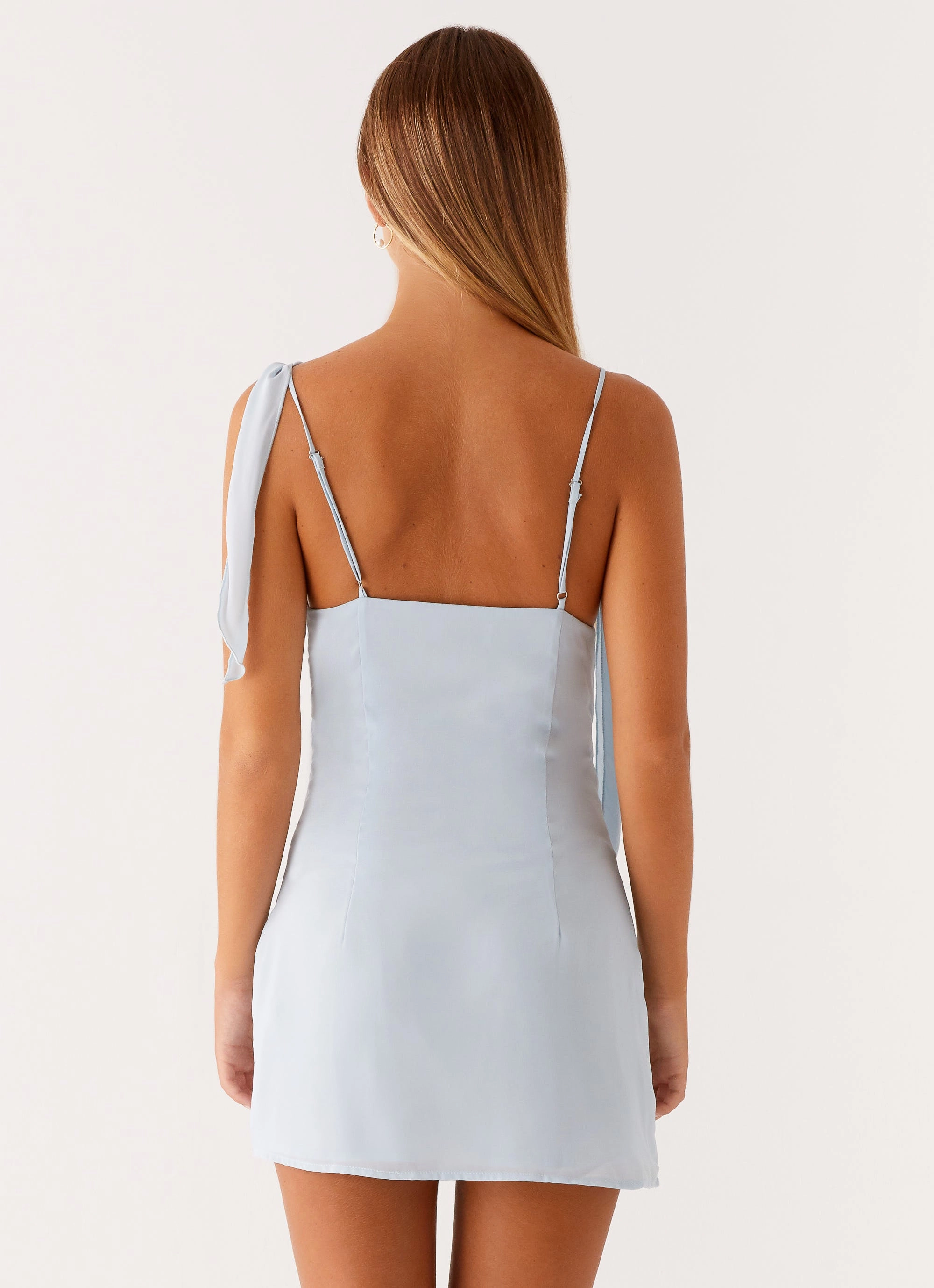 Poised Vibe Active Outfit Lily Beaded Mini Dress - Pastel Blue
