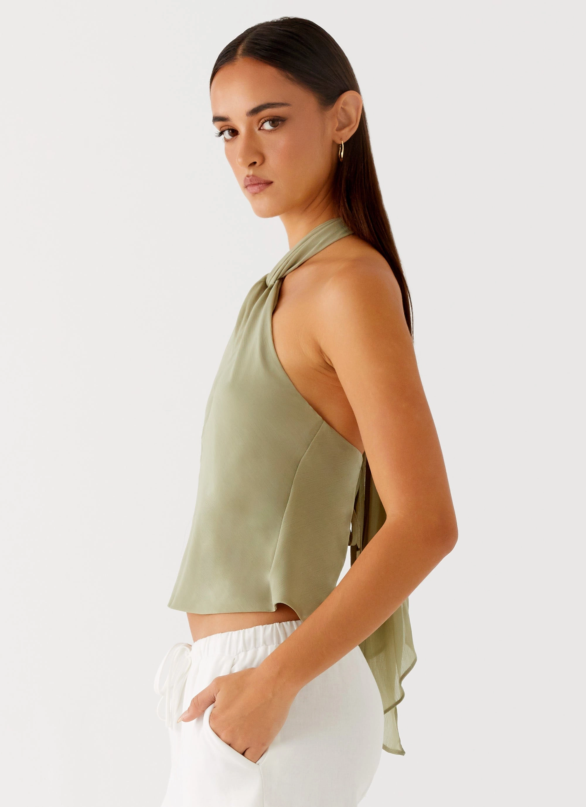 Maddox Scarf Top - Sage ConvertibleSleeves