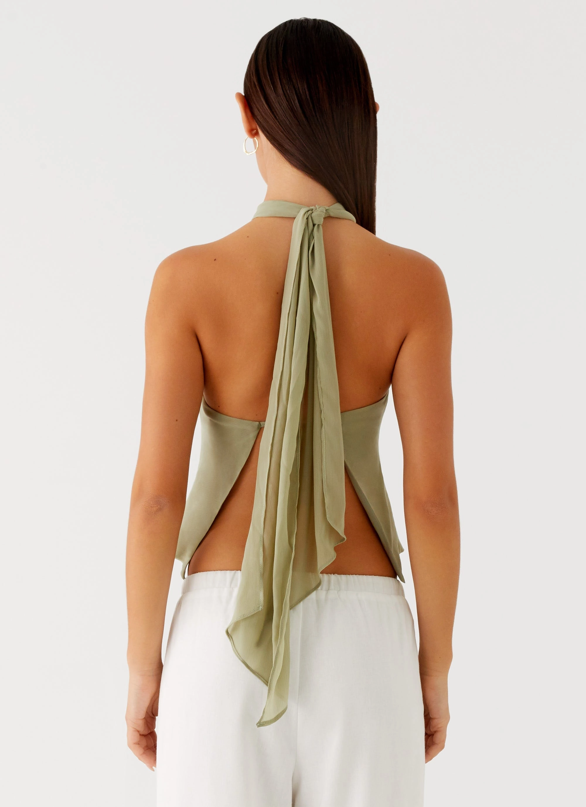 Comfy Style Maddox Scarf Top - Sage