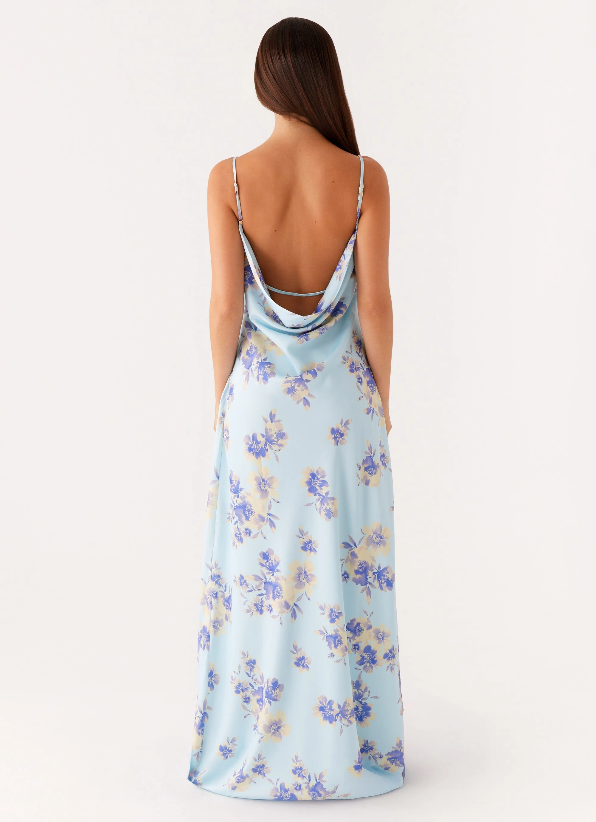 Liana Cowl Maxi Dress - Print Jewel Accent