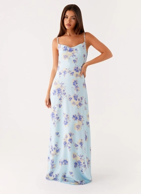 Liana Cowl Maxi Dress - Print Elegant Line