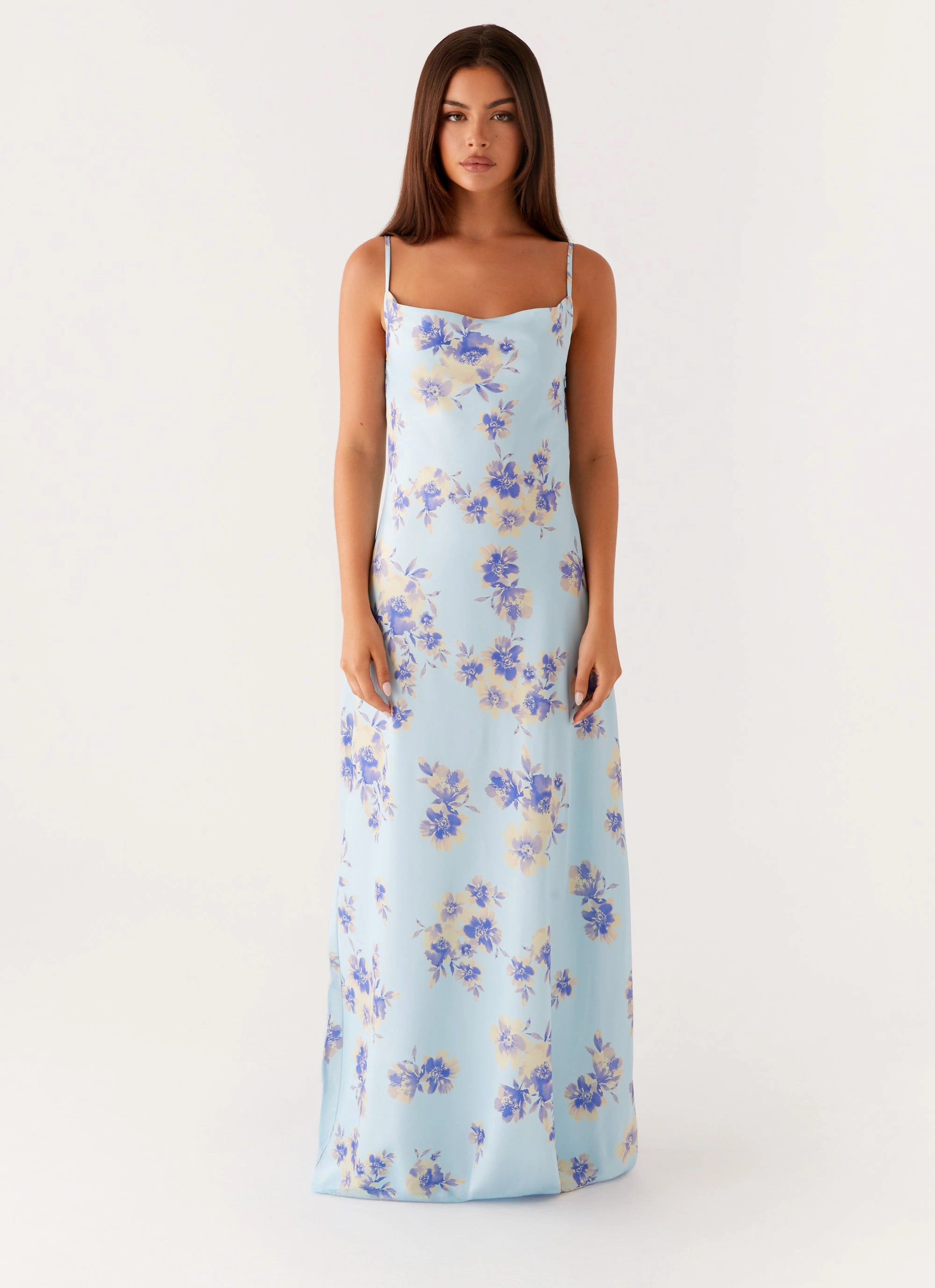 Liana Cowl Maxi Dress - Print Feminine Vibe Air Layer