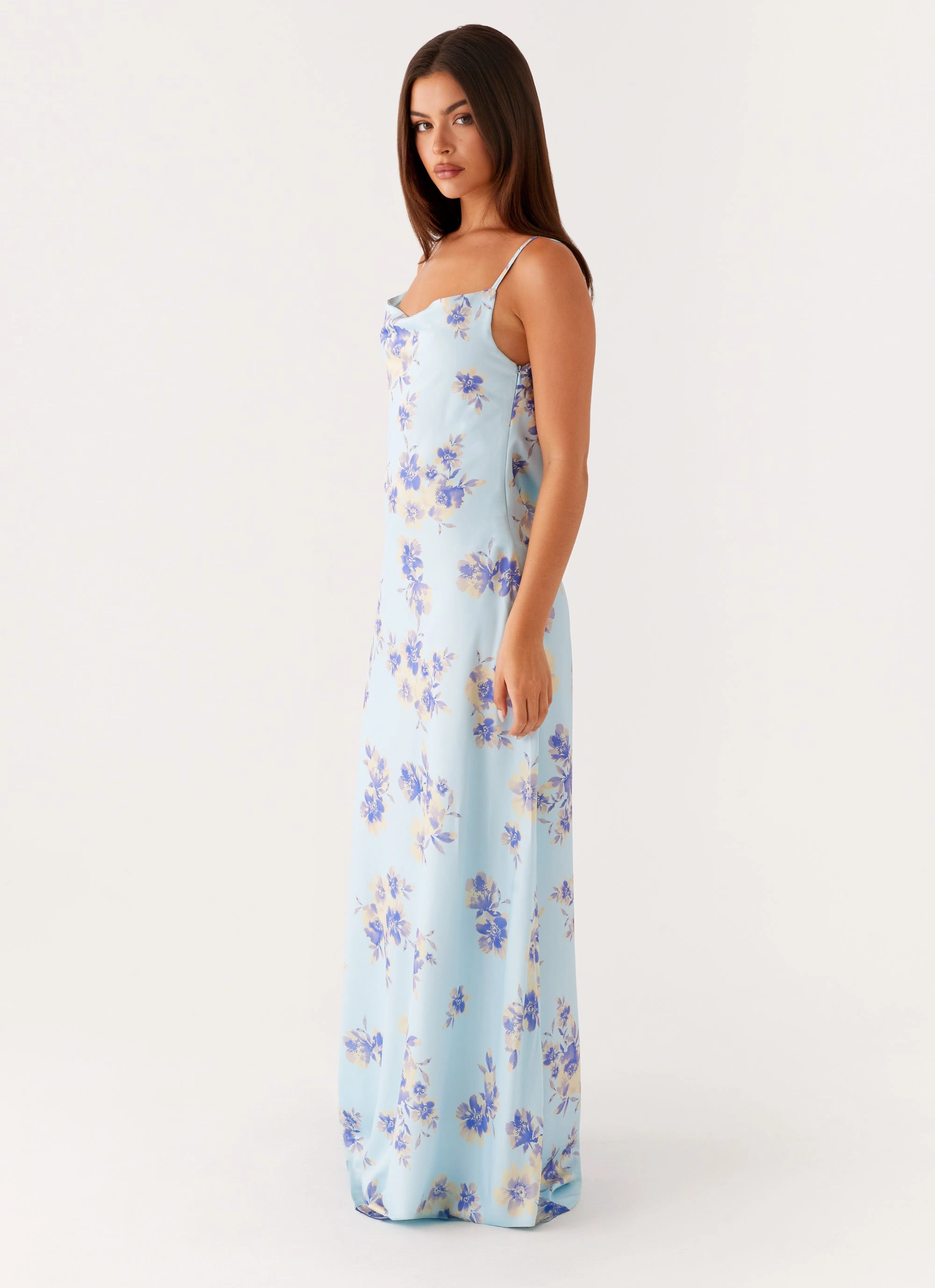 Tie-Detail Liana Cowl Maxi Dress - Print