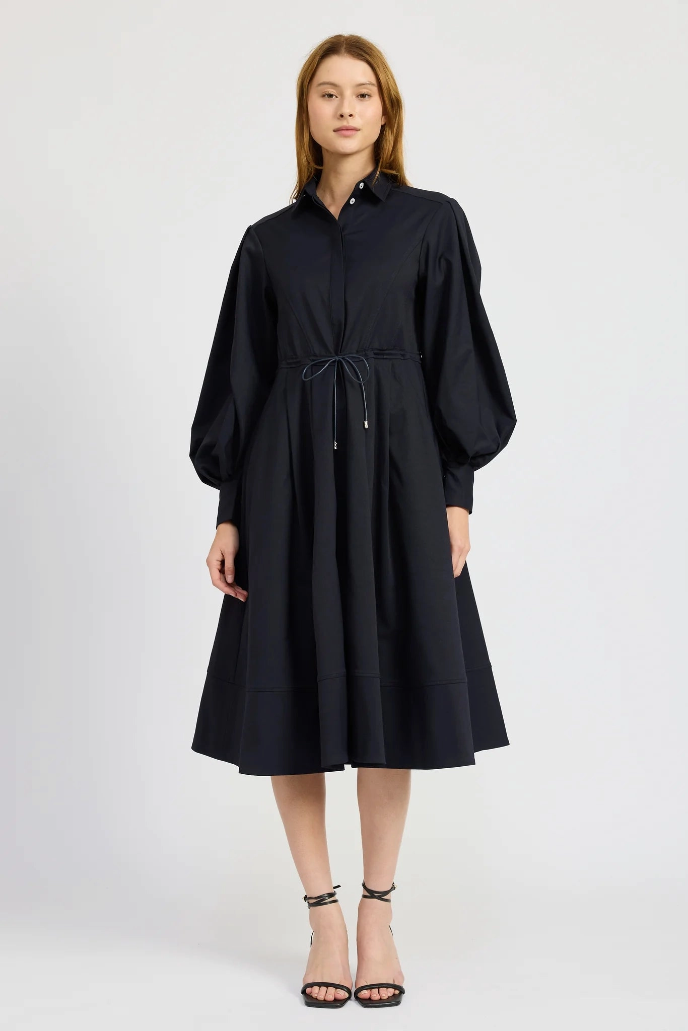 Madeline Midi Dress Double Layered Hood Assembly