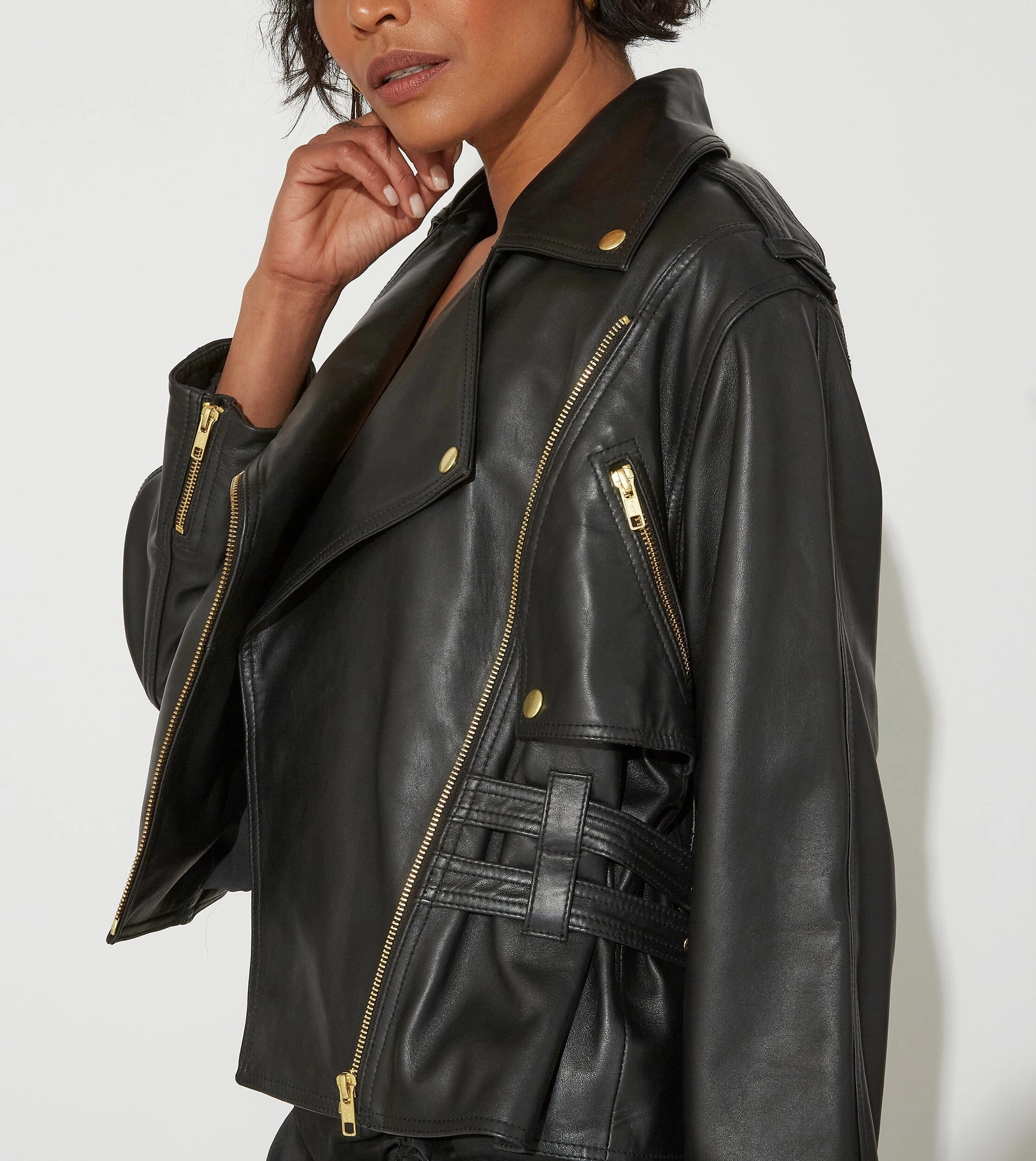 ErgonomicSleeves Maeve Leather Jacket | Black