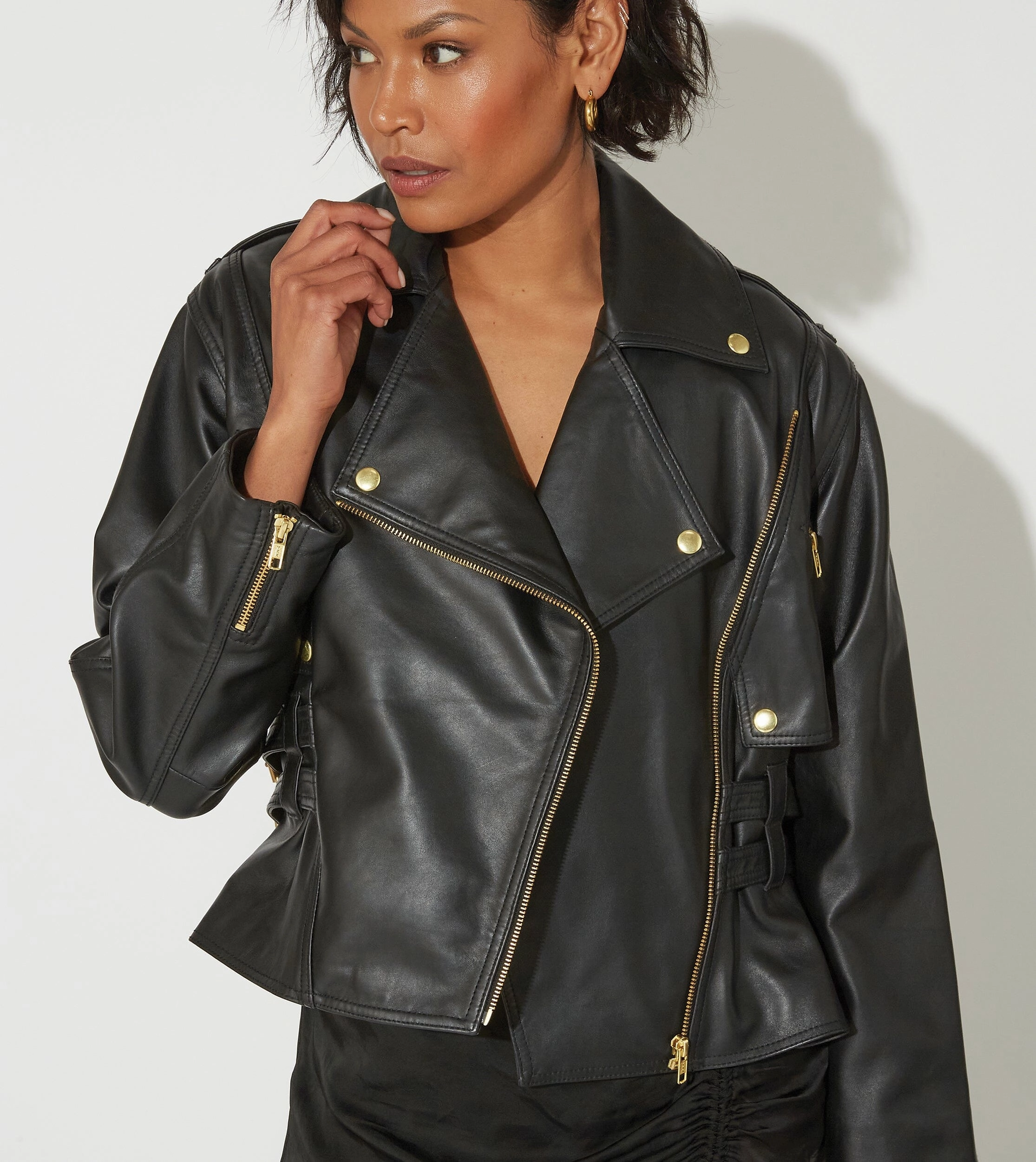 Maeve Leather Jacket | Black FlexibleNeckline