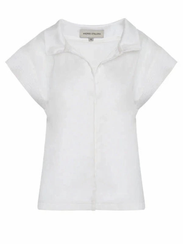 Mahal Blouse in Off White Tencel Lyocell Fiber Casual Jacket