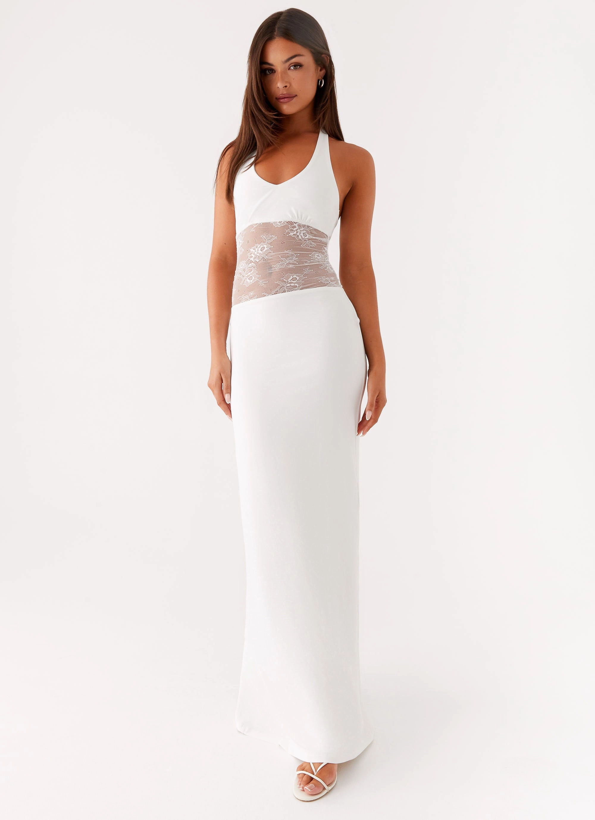 Layered-Sleeve Main Focus Maxi Dress - White