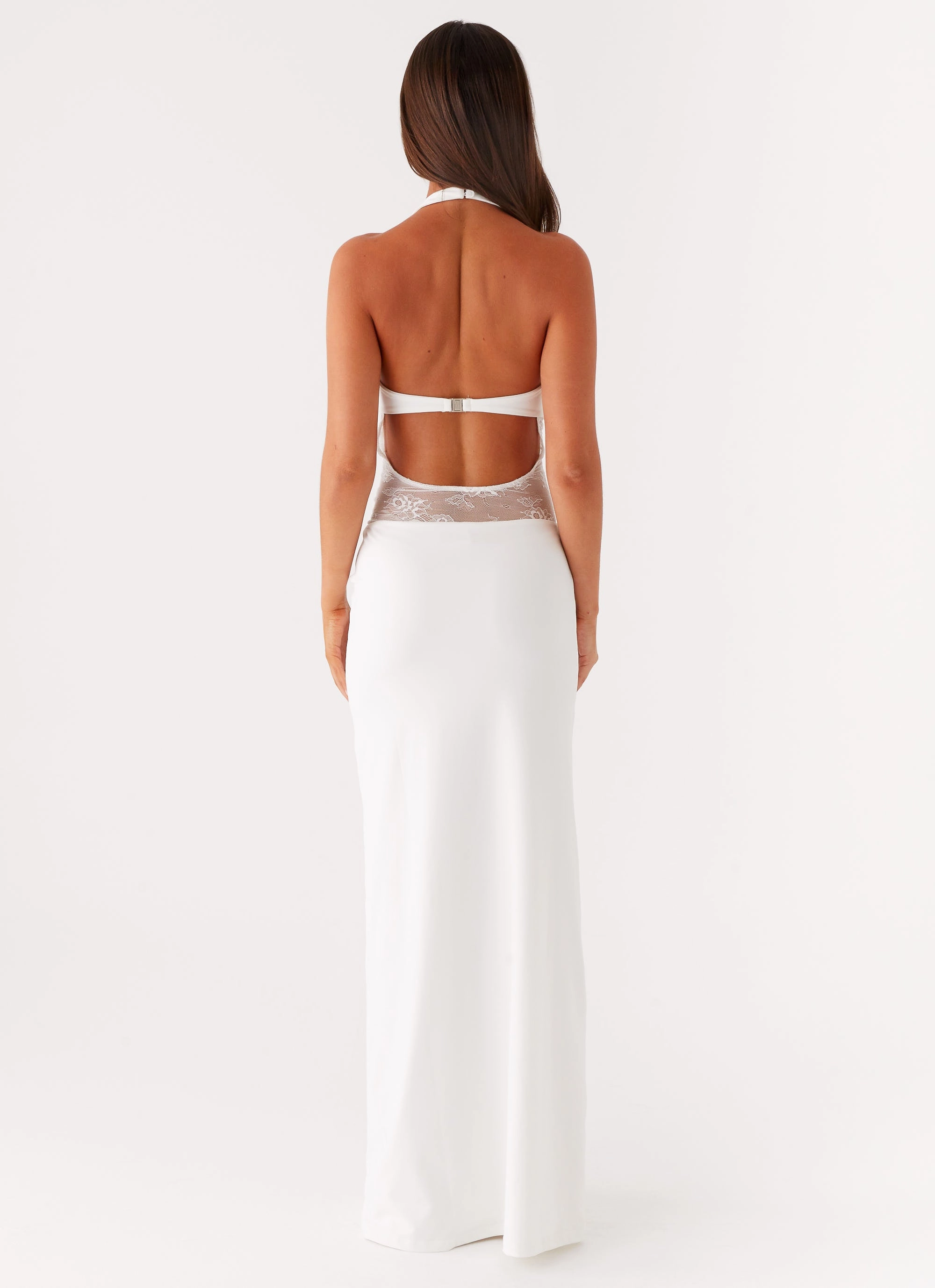 Dew Tone Fashionable Wear Main Focus Maxi Dress - White