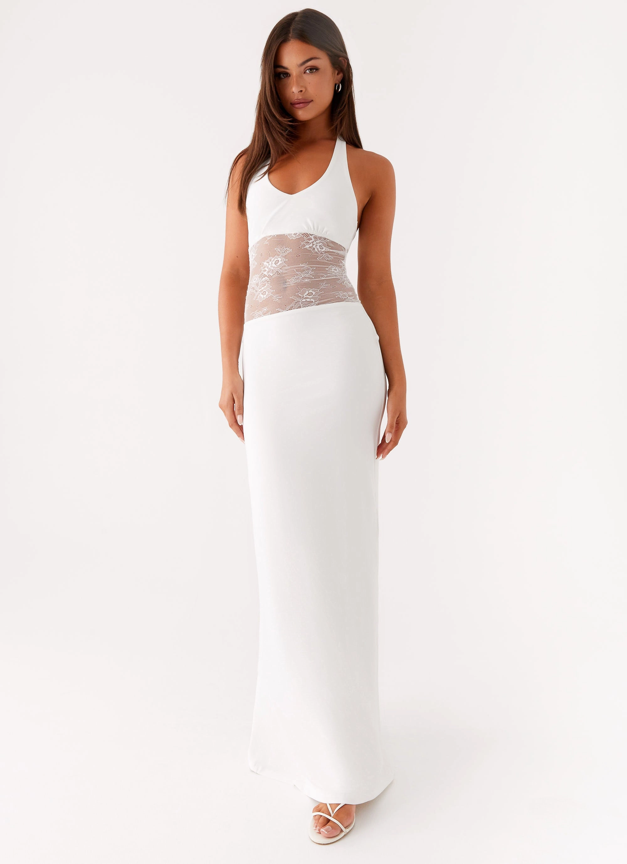 Main Focus Maxi Dress - White Shine Skin Inner Feel