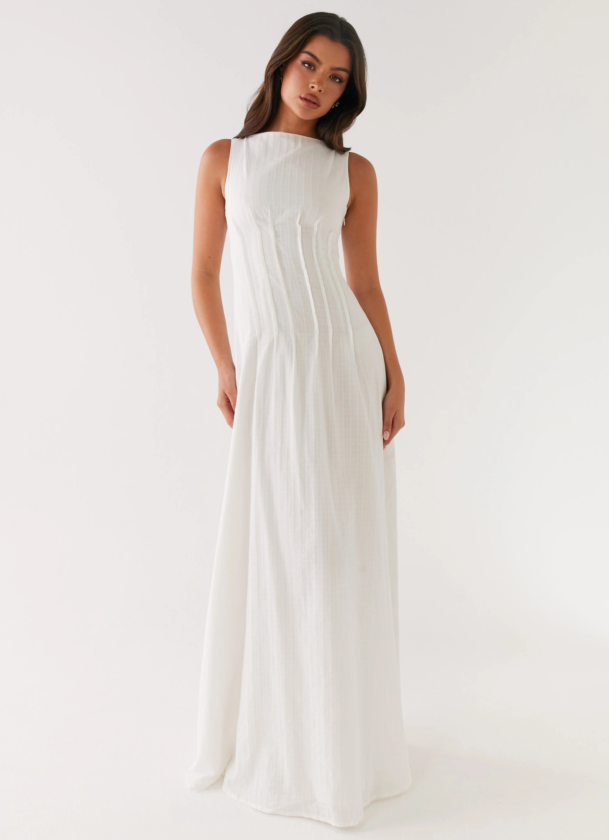 Maloney Maxi Dress - White Smart and Sleek