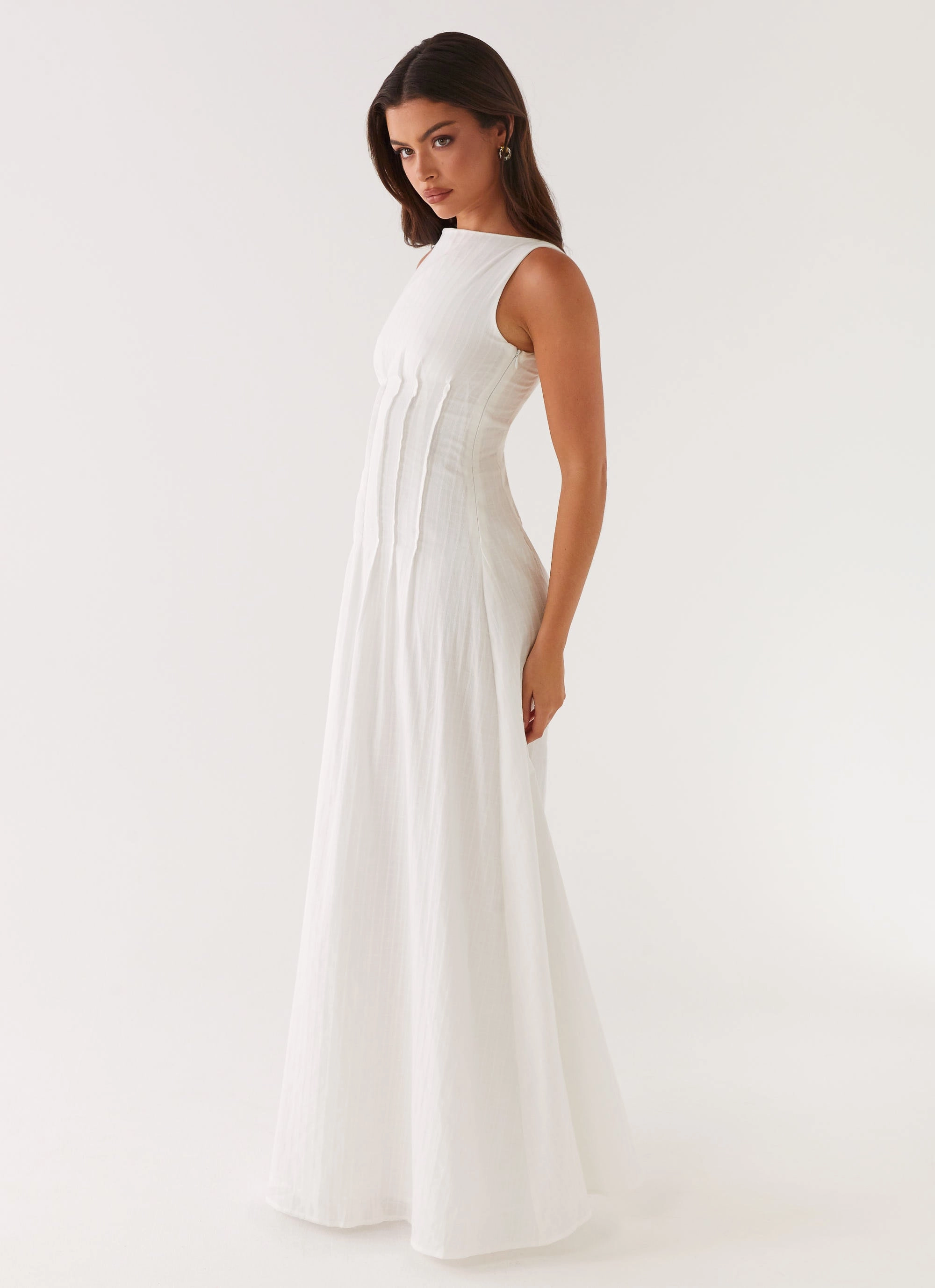 Maloney Maxi Dress - White Slim Form