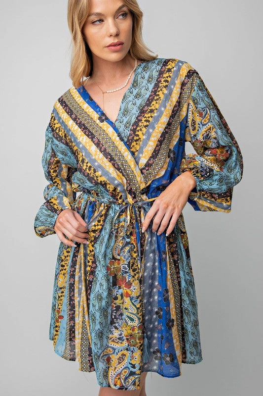 LayeredHemline Feminine Details MANDY PRINTED COTTON VOILE SURPLUS DRESS