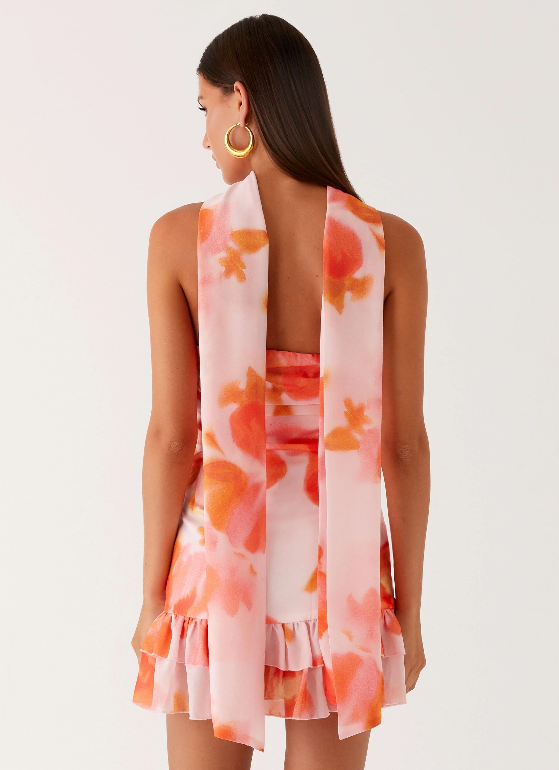 Manon Scarf Mini Dress - Blushing Blossom Pure Fabric