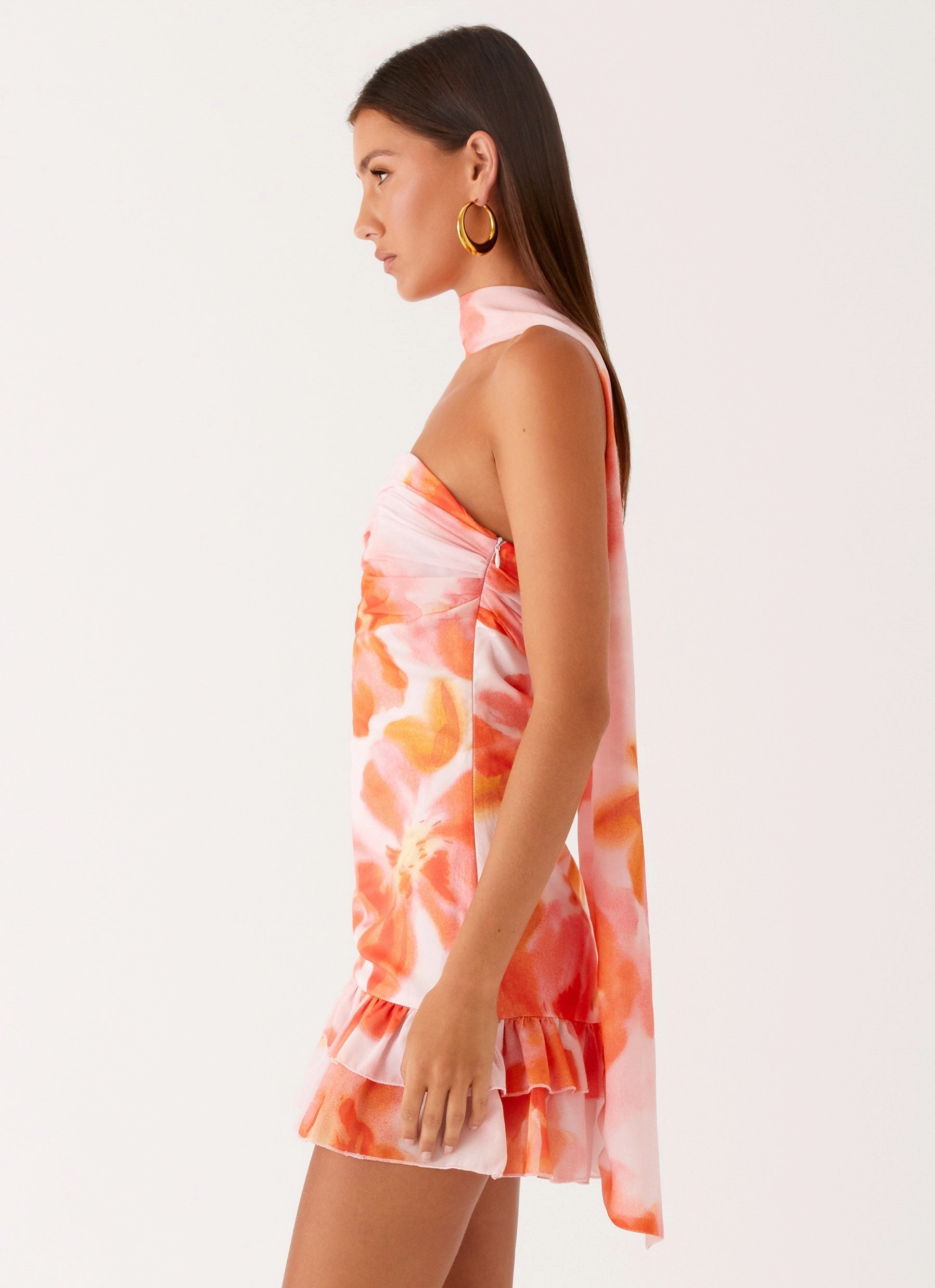 Manon Scarf Mini Dress - Blushing Blossom Timeless Shape