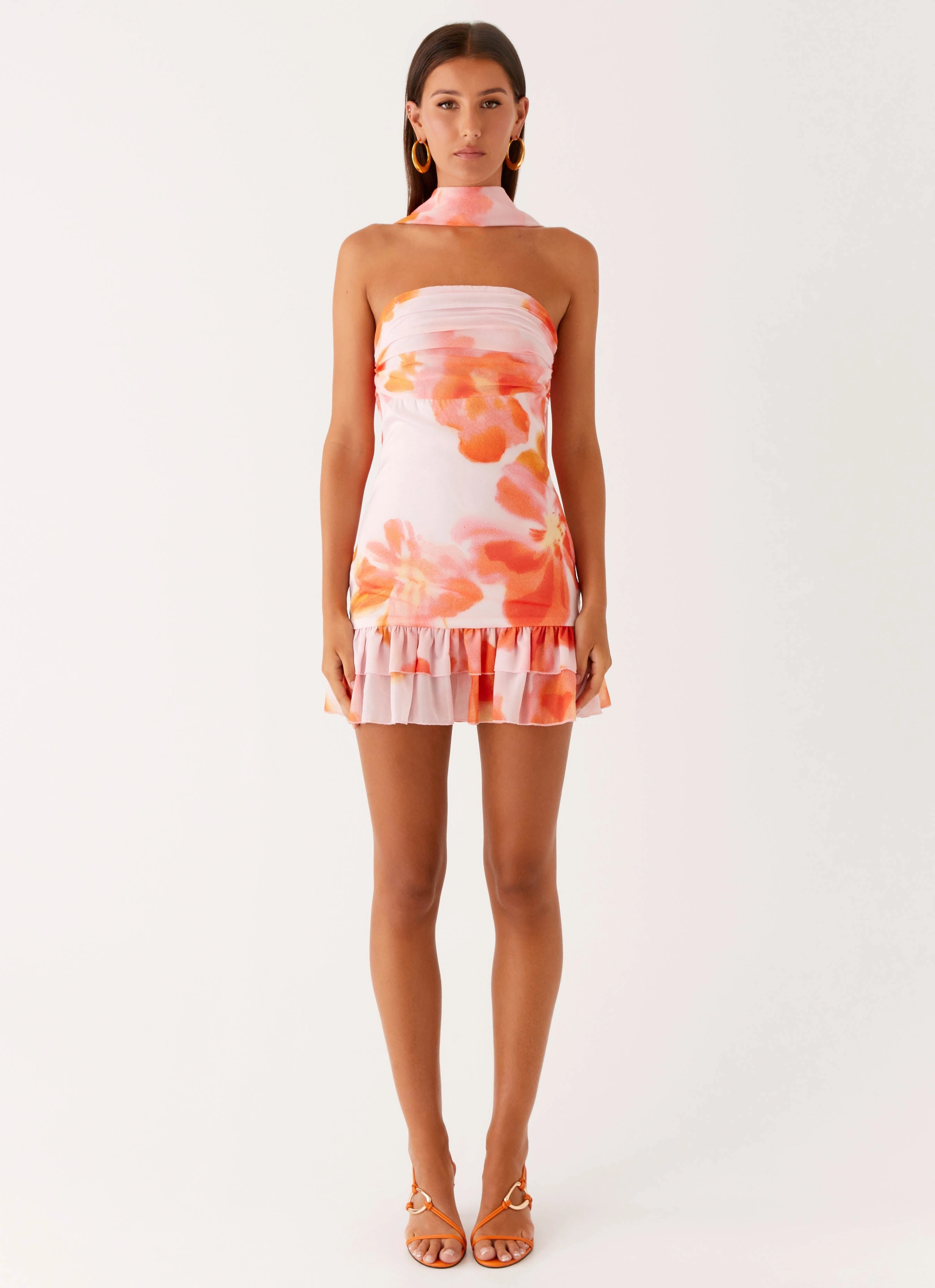 Manon Scarf Mini Dress - Blushing Blossom Refined Stitch Sophisticated Edge