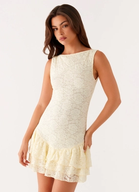 Manuka Ruffle Mini Dress - Yellow All-Purpose Comfort Celebrity-Inspired