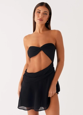 Marbella Mini Dress - Black AdjustableStraps