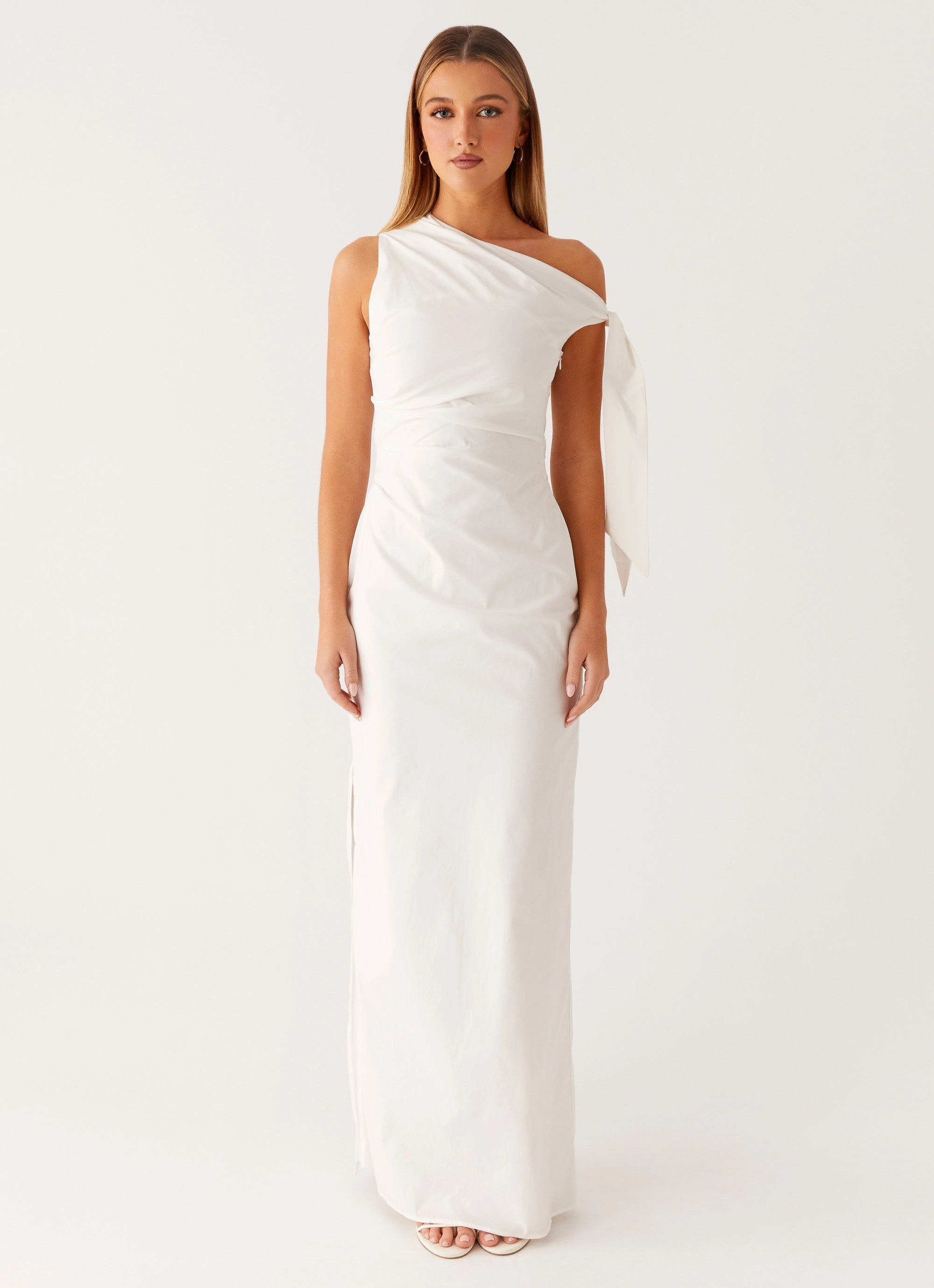 Marella Maxi Dress - Ivory Breathable wear Flattering Shape Design