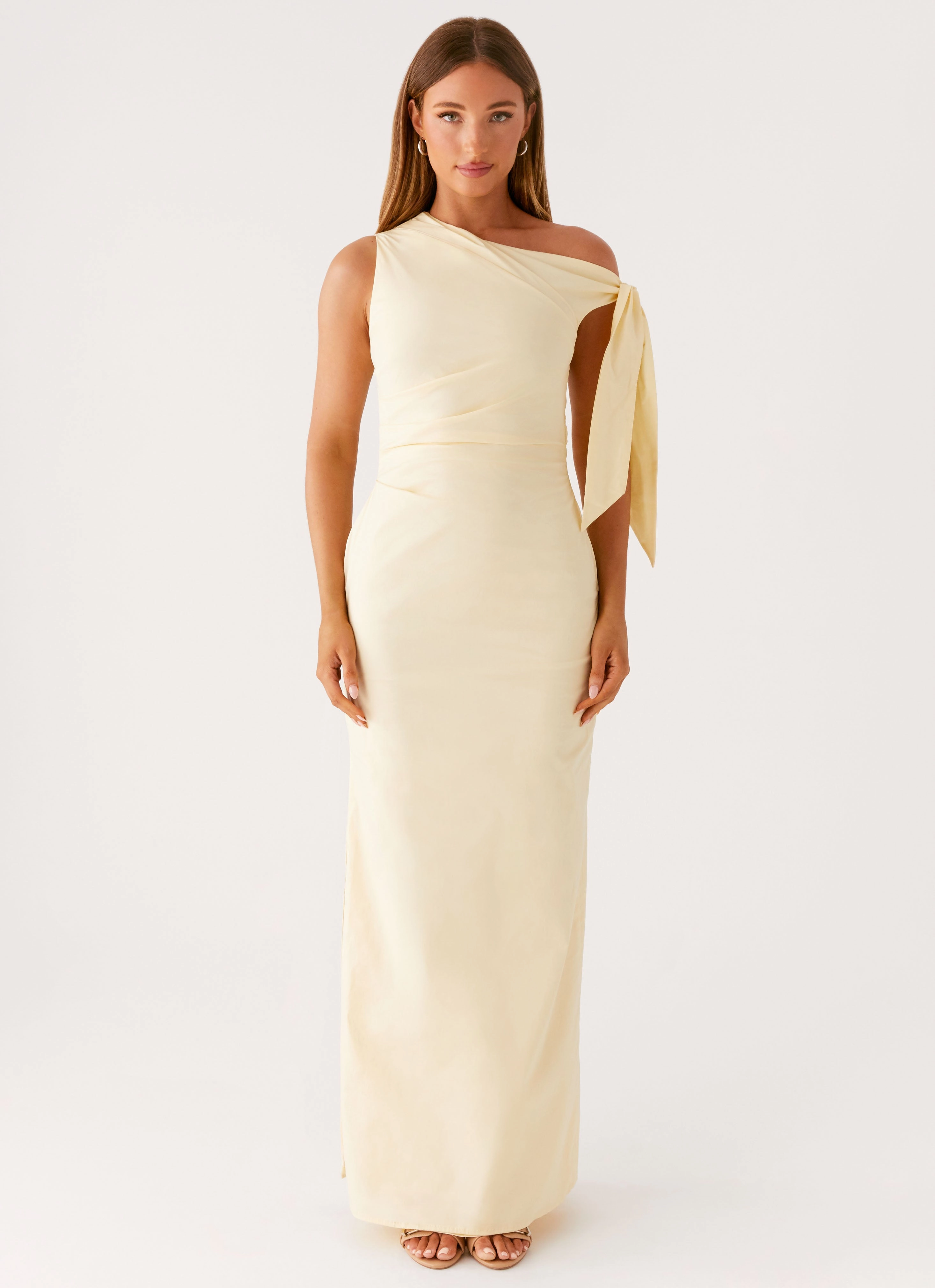 Breathable fabric Knot-Detail Marella Maxi Dress - Yellow