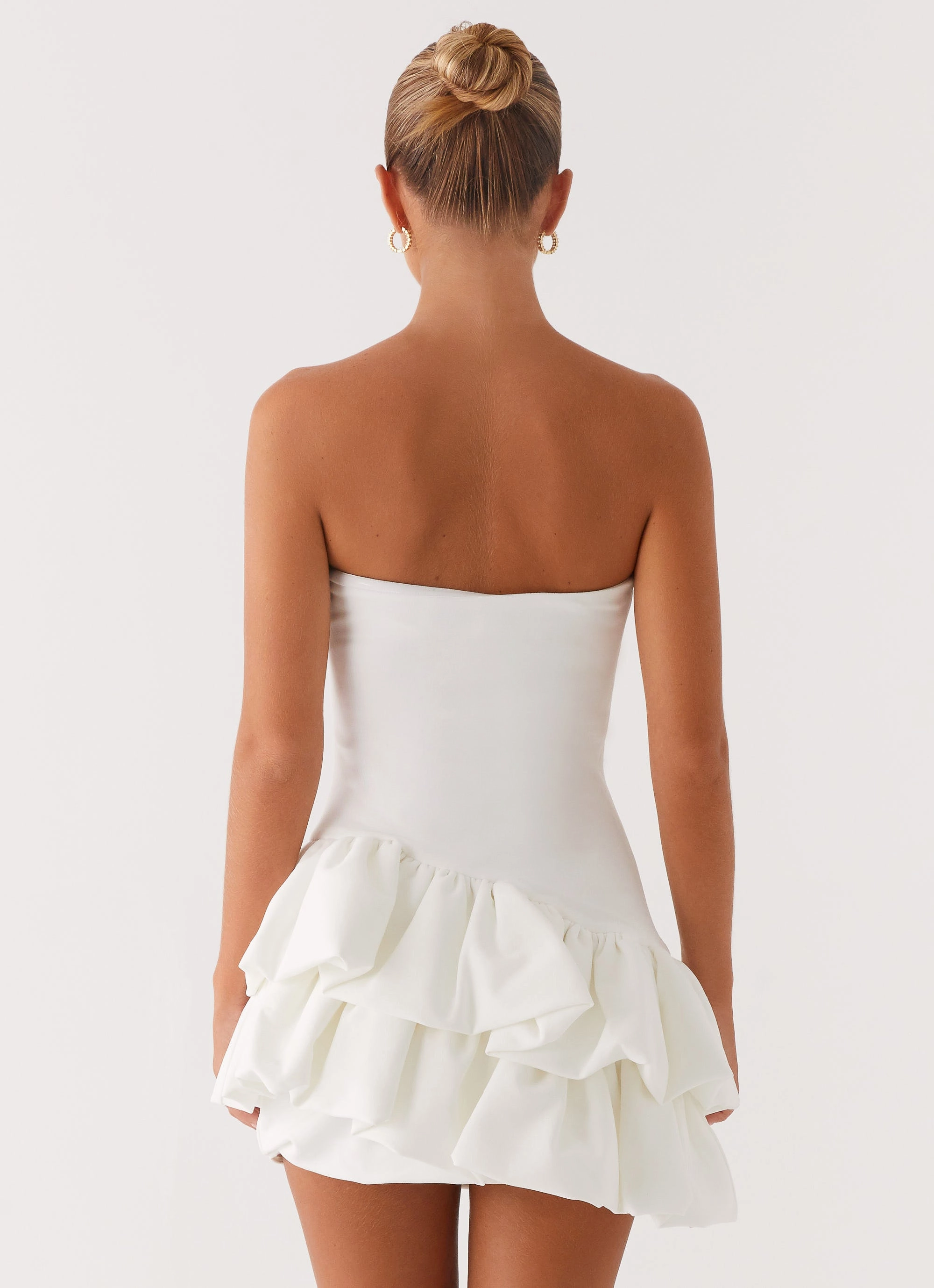 Front-Slit All Season Marie Mini Dress - White