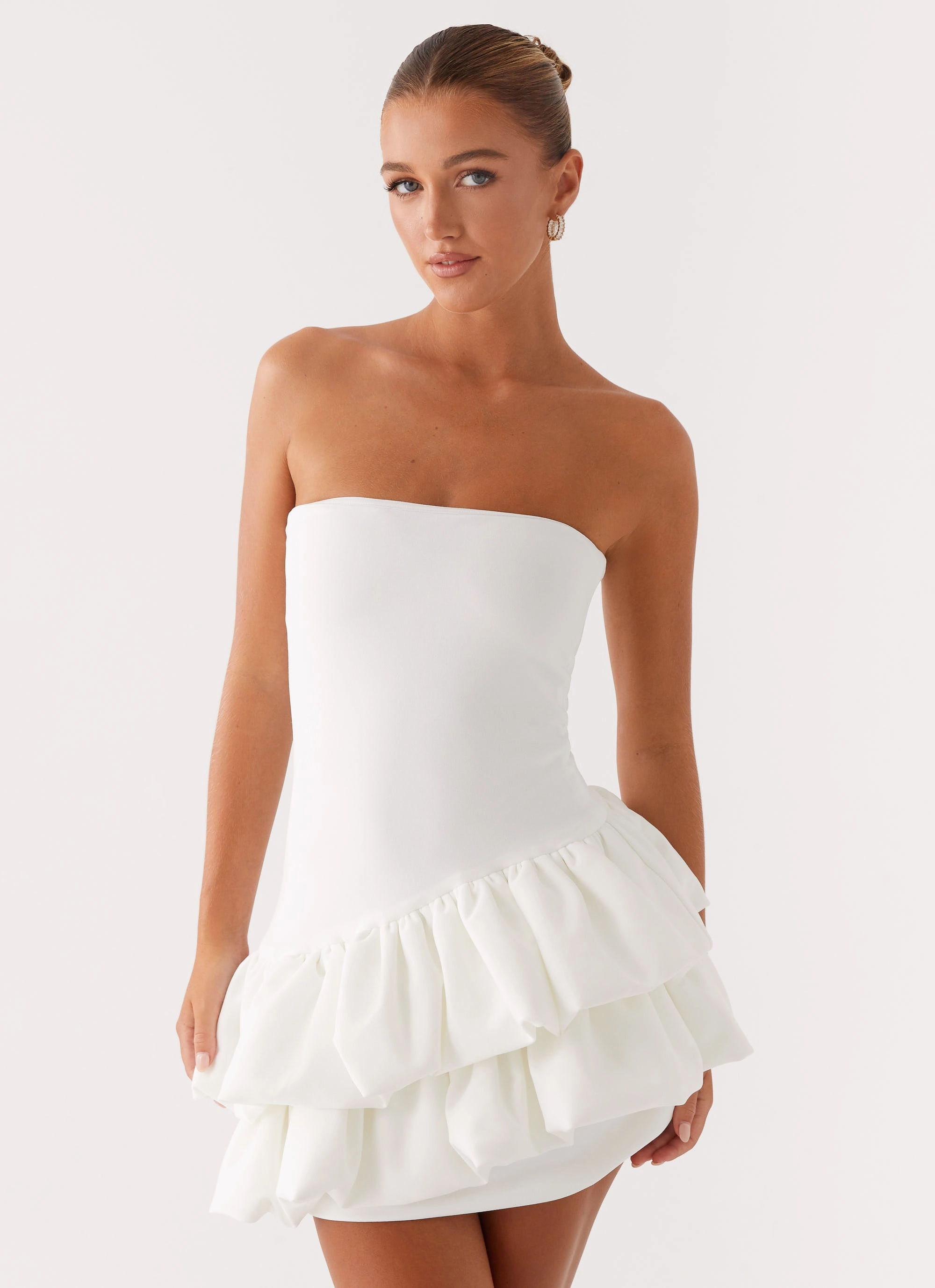 Marie Mini Dress - White Minimalist fit-and-flare Breeze Flow