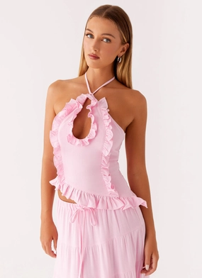 AntiPillingTechnology Mariella Linen Top - Pink