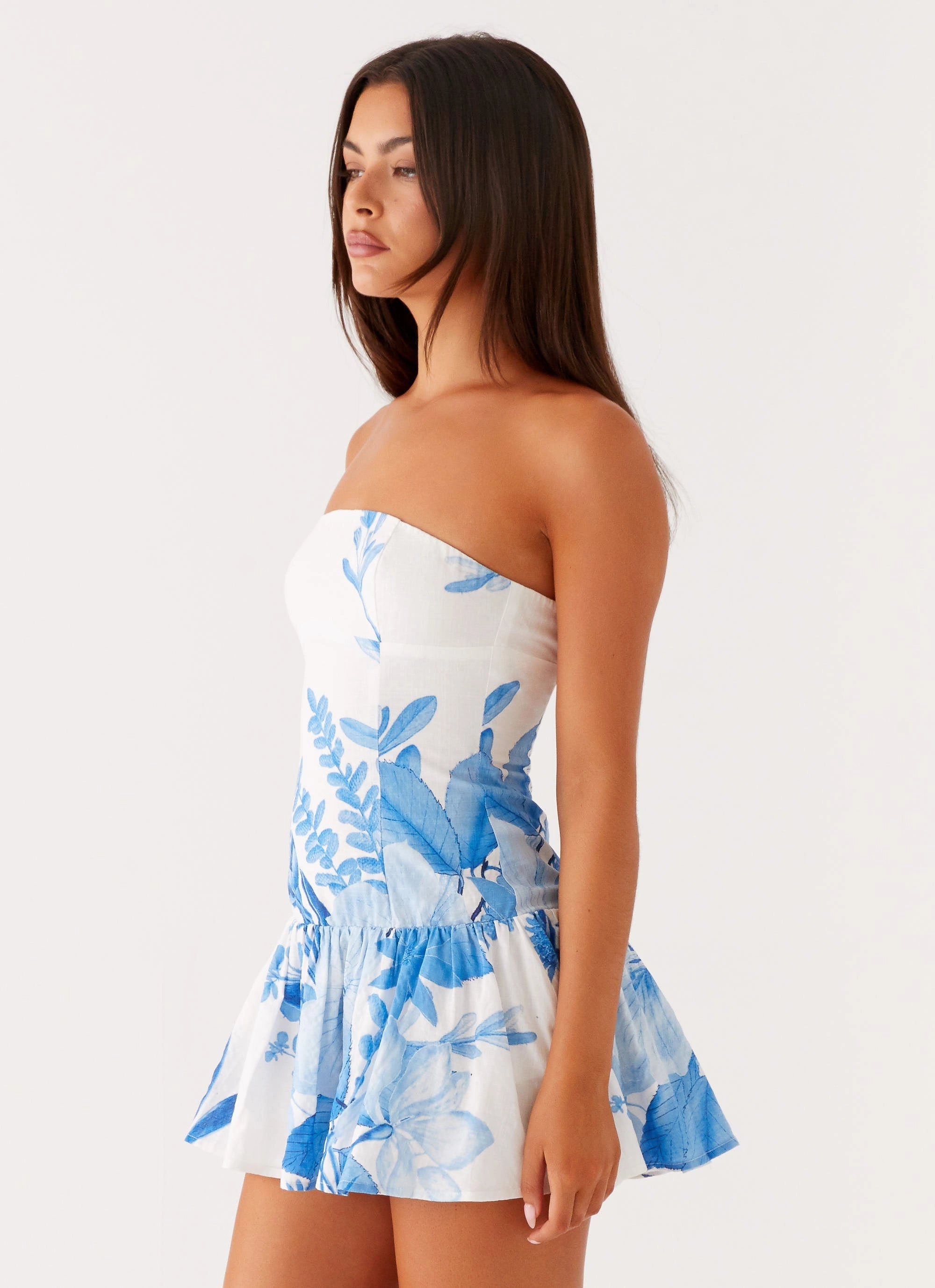 Perfectly Fit Look Pure Lines Mario Mini Dress - Blue Floral Print