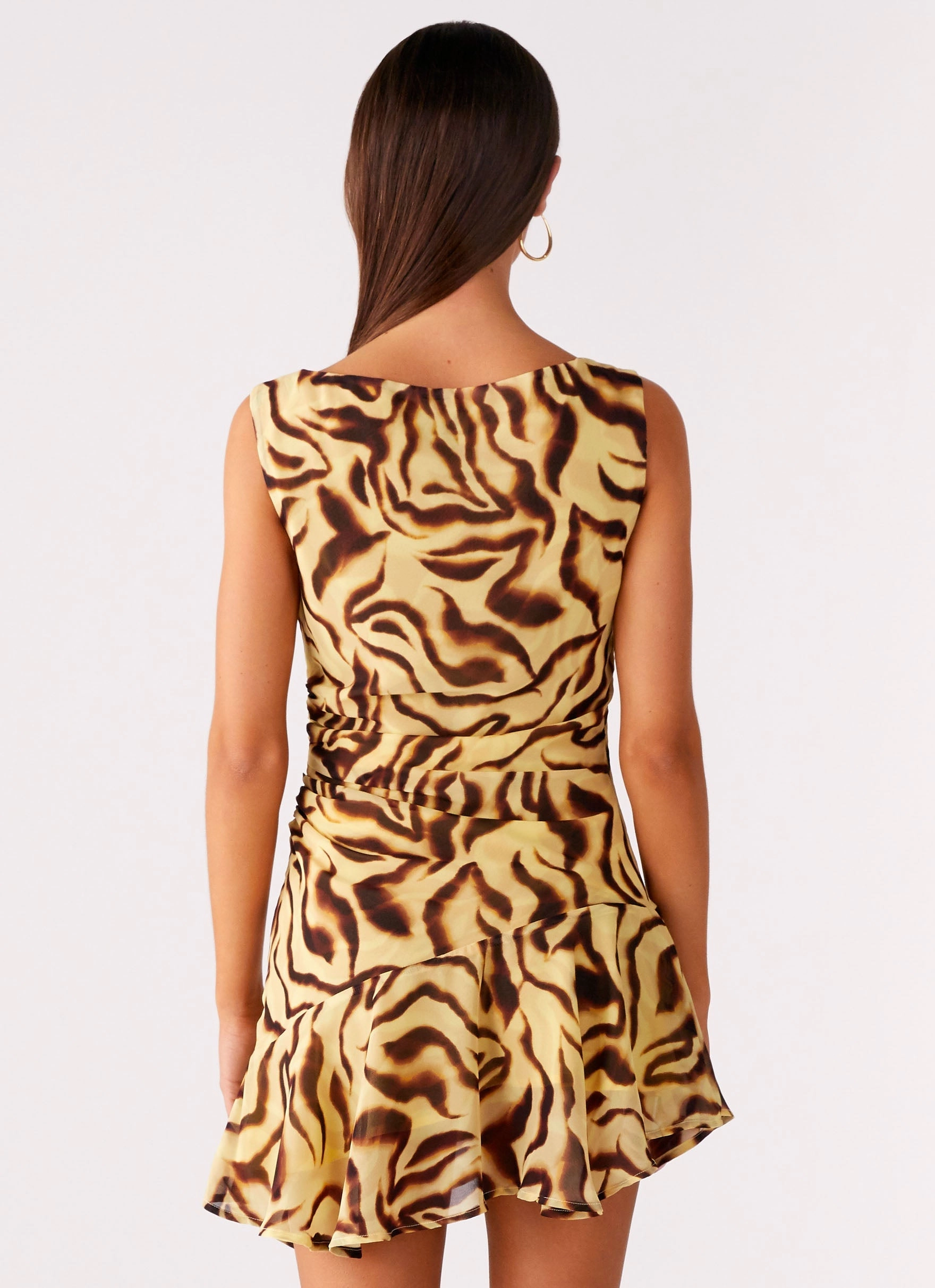 Maris Asymmetrical Mini Dress - Laguna Print Holiday Wear Classic Vibe