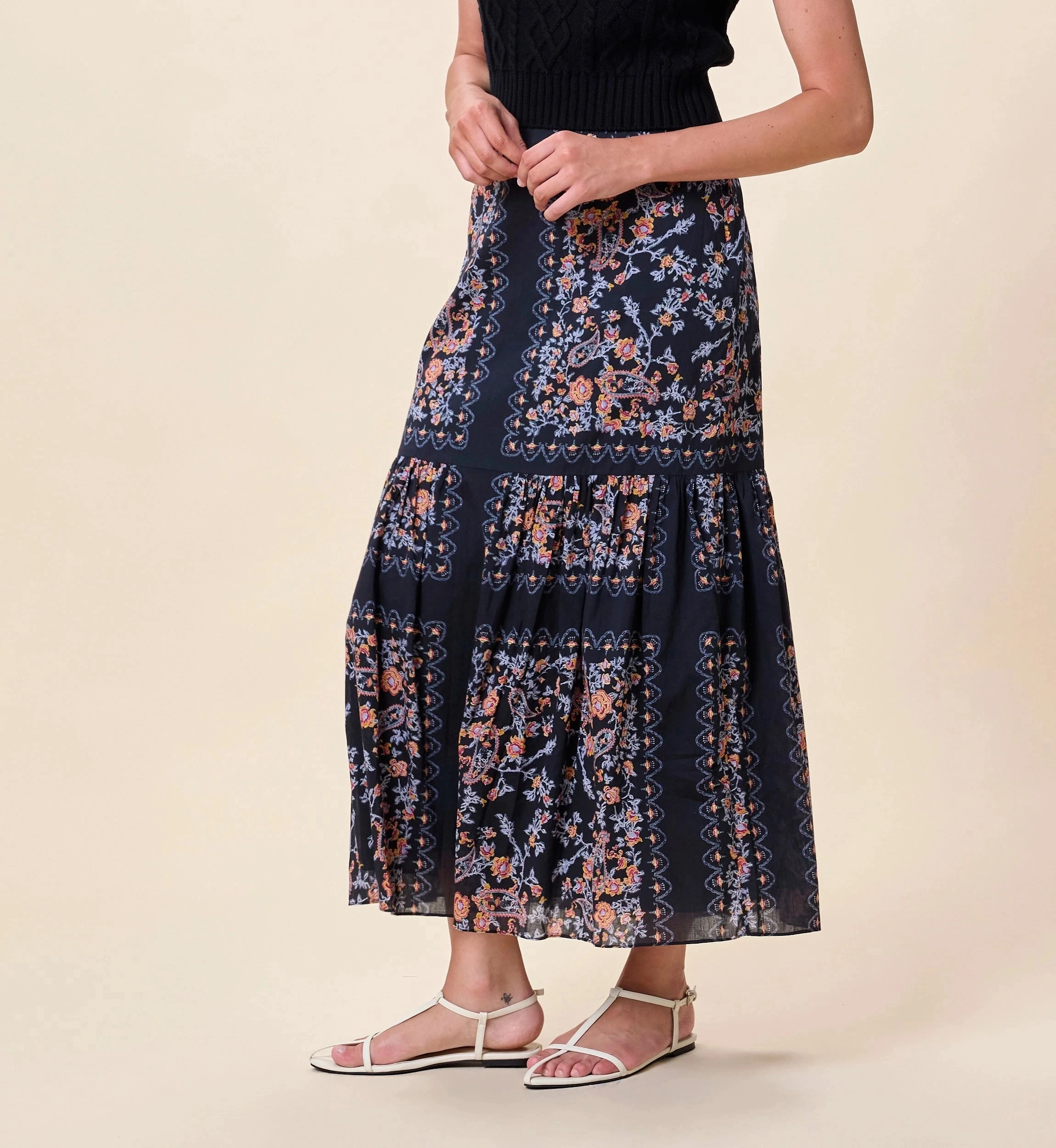 Adjustable Fastening Cozy Vibes Marjorie Ankle Skirt | Dark La Ramos