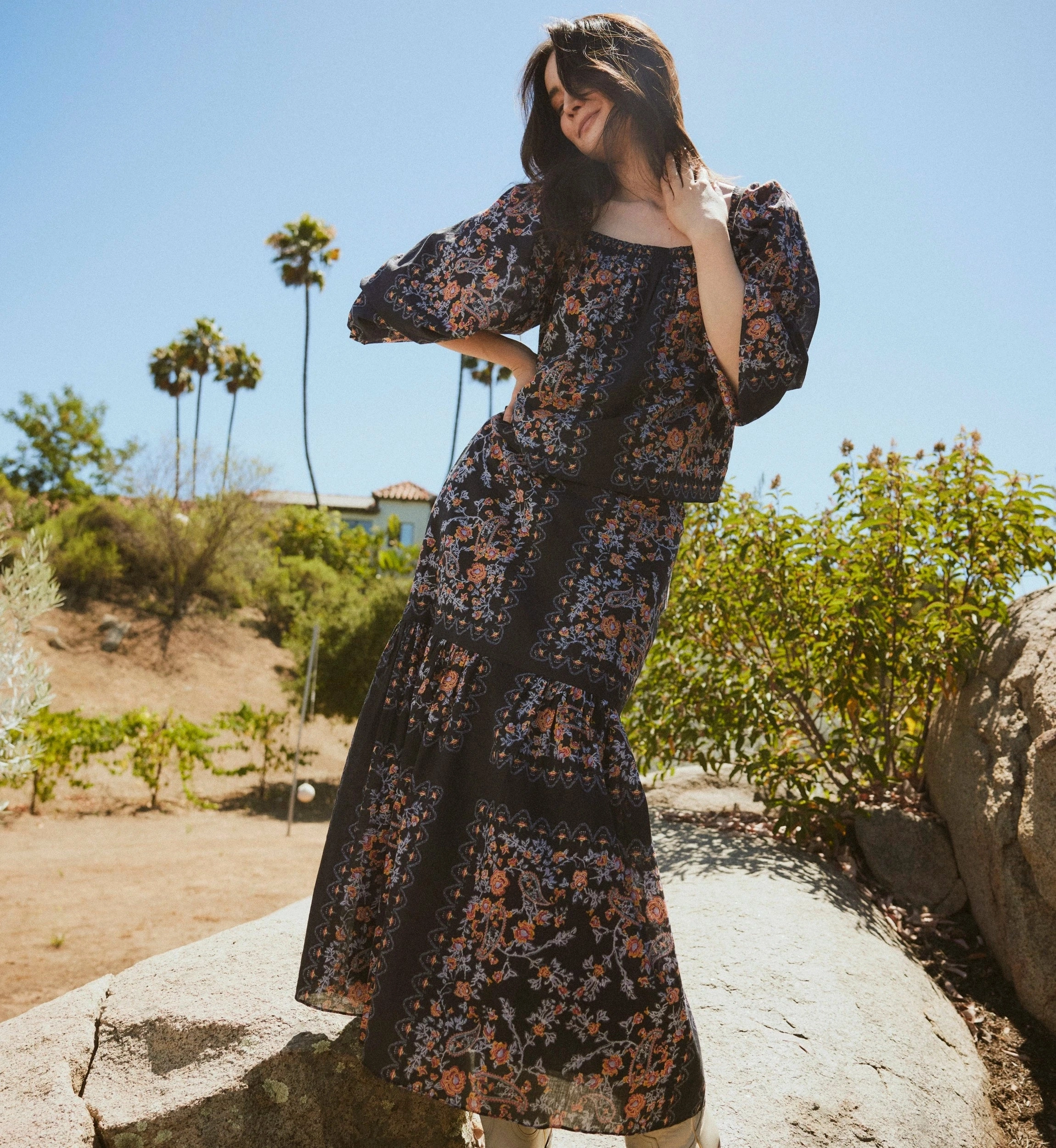 Marjorie Ankle Skirt | Dark La Ramos Ethical production