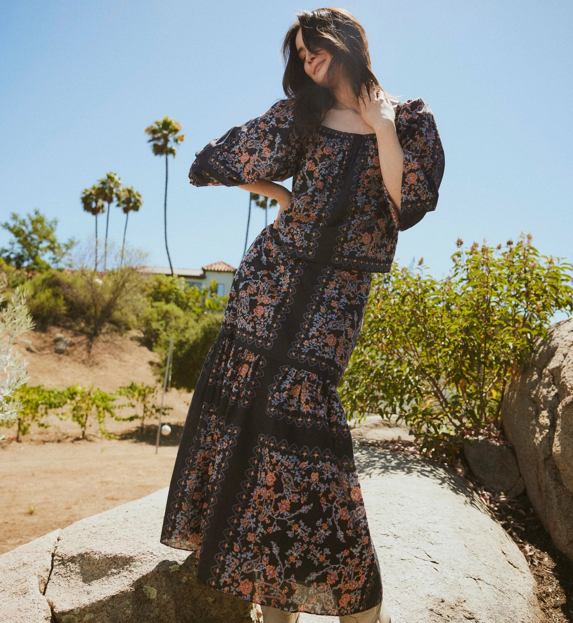 Marjorie Ankle Skirt | Dark La Ramos Sustainable Daily Style