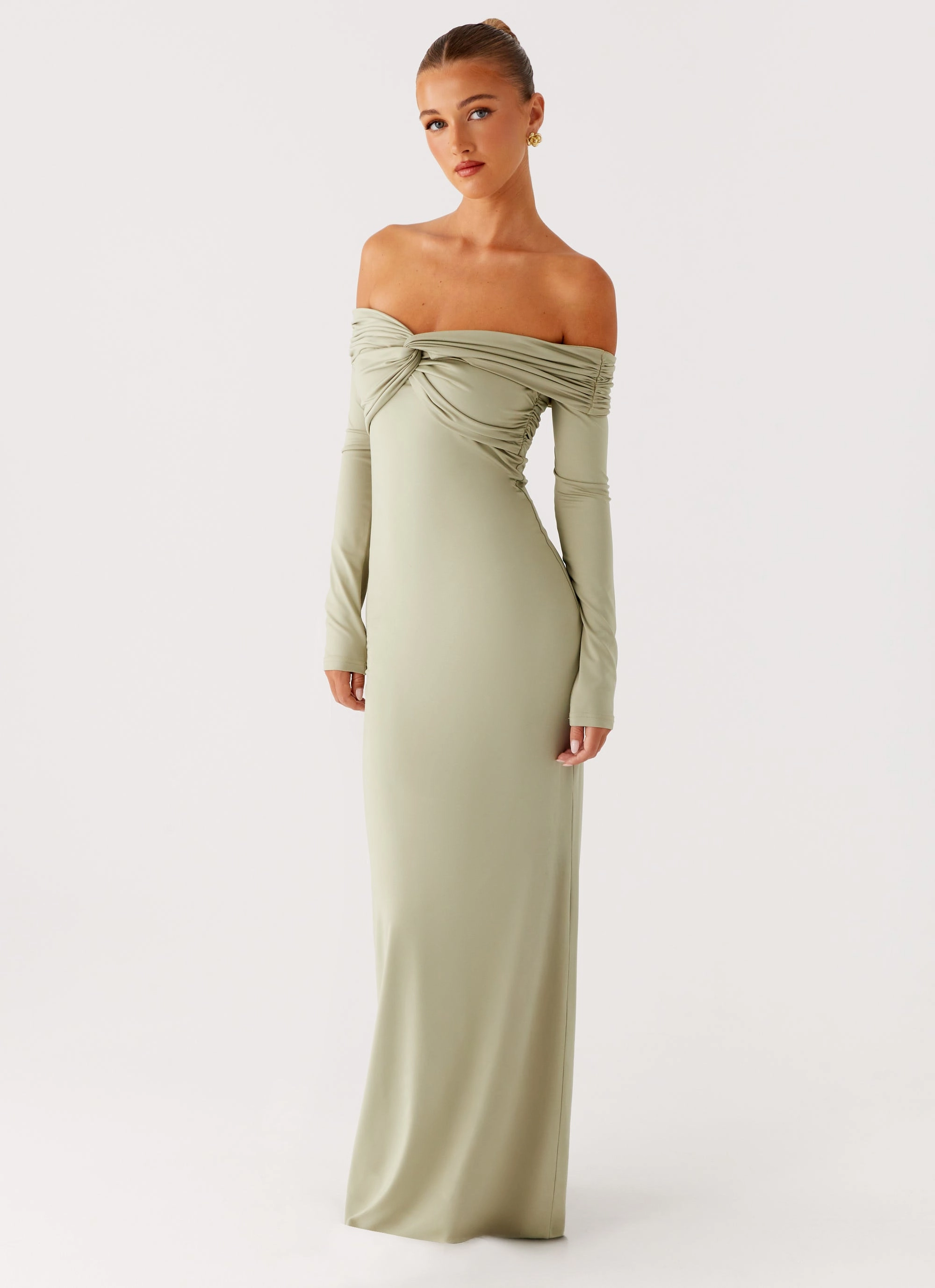 Marla Long Sleeve Maxi Dress - Sage Smooth Vibes Simple Fit