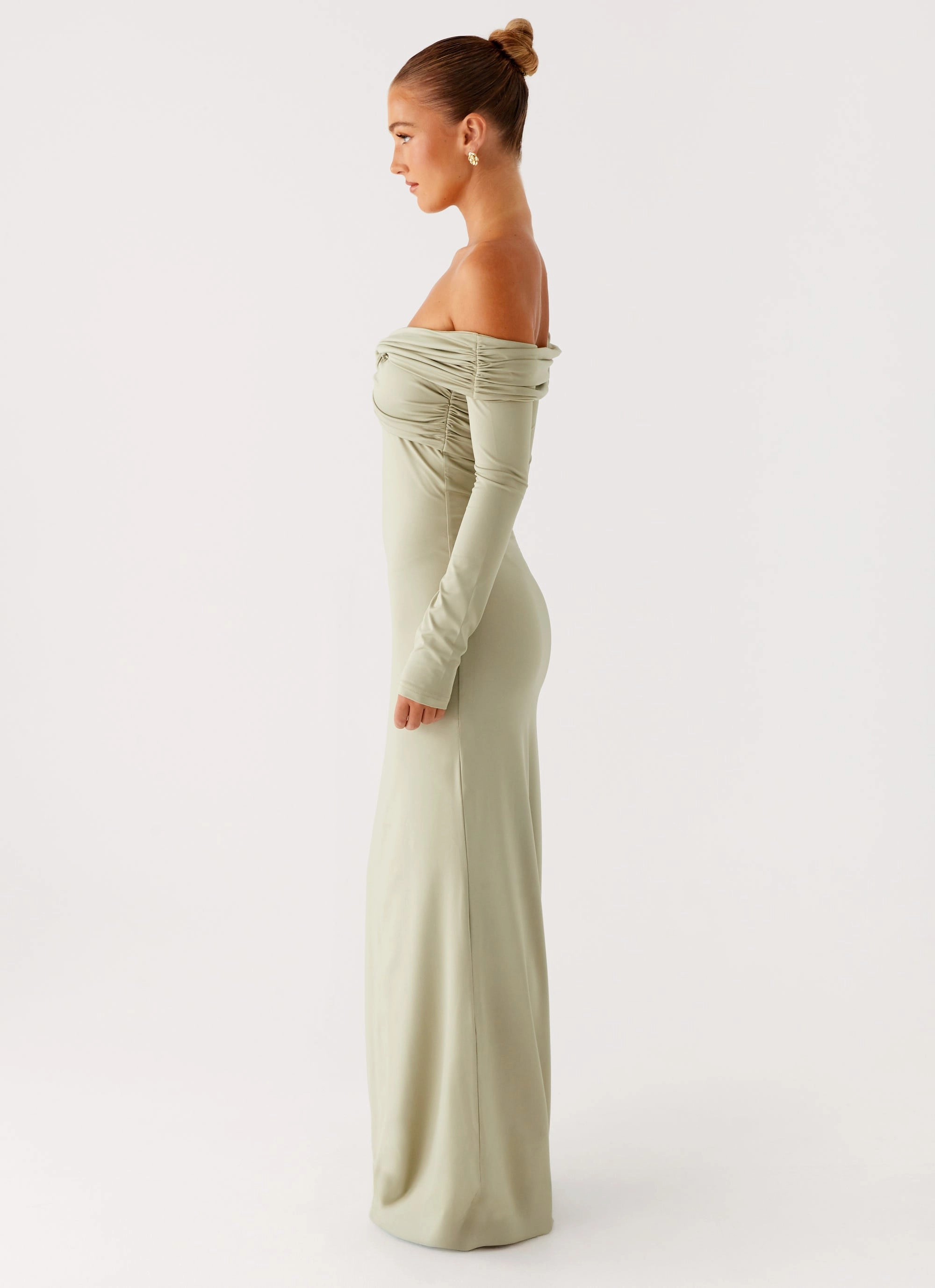 Marla Long Sleeve Maxi Dress - Sage Sophisticated Line Dance Night