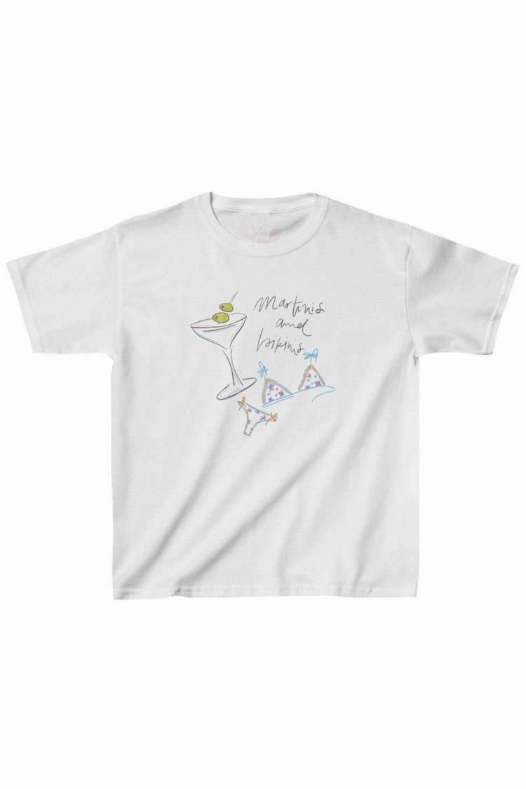 LayeredCollar Adjustable Hem Martinis & Bikinis Baby Tee