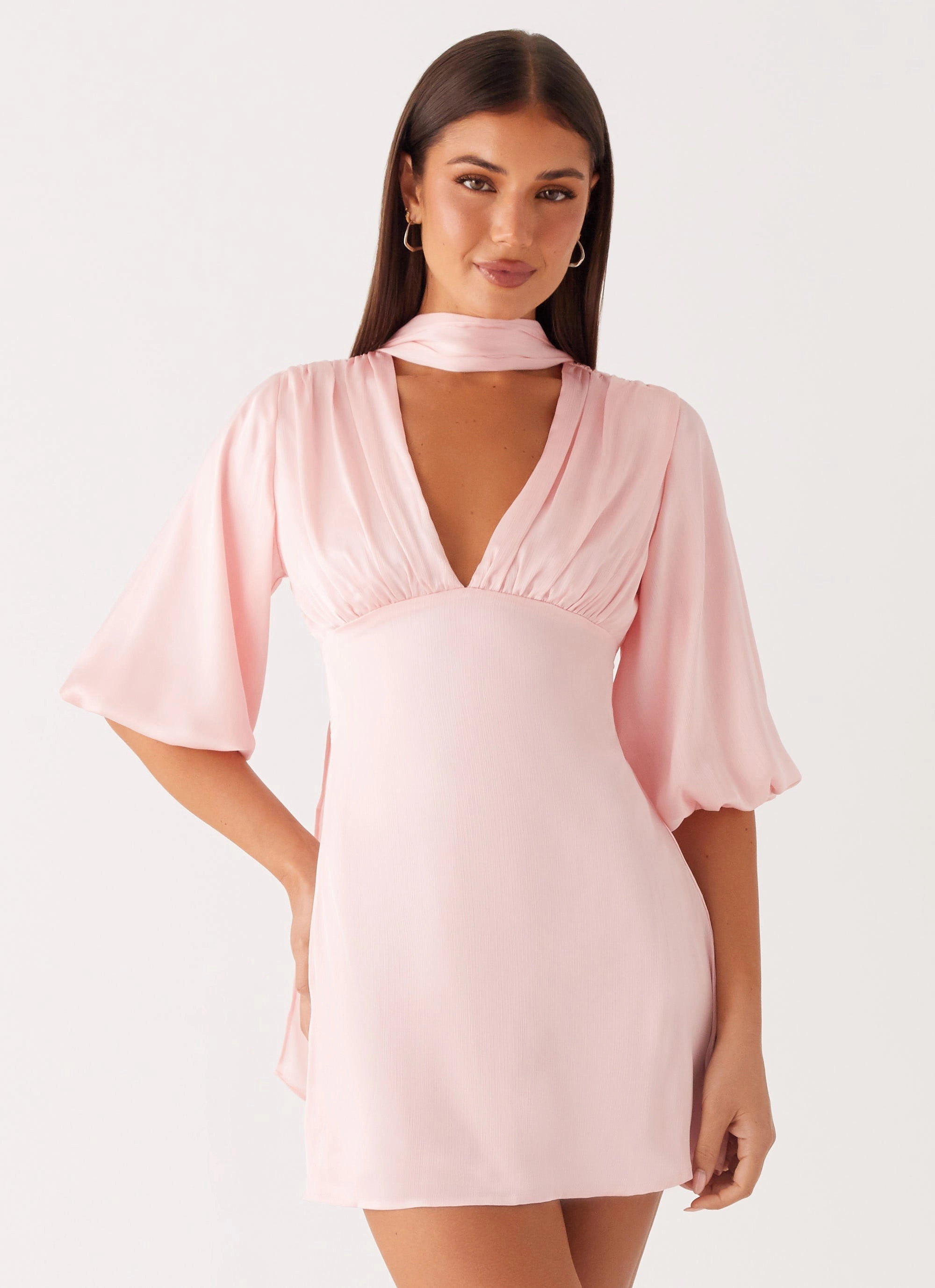 Formal Outfit Refined Simplicity Mary Mini Dress - Pink