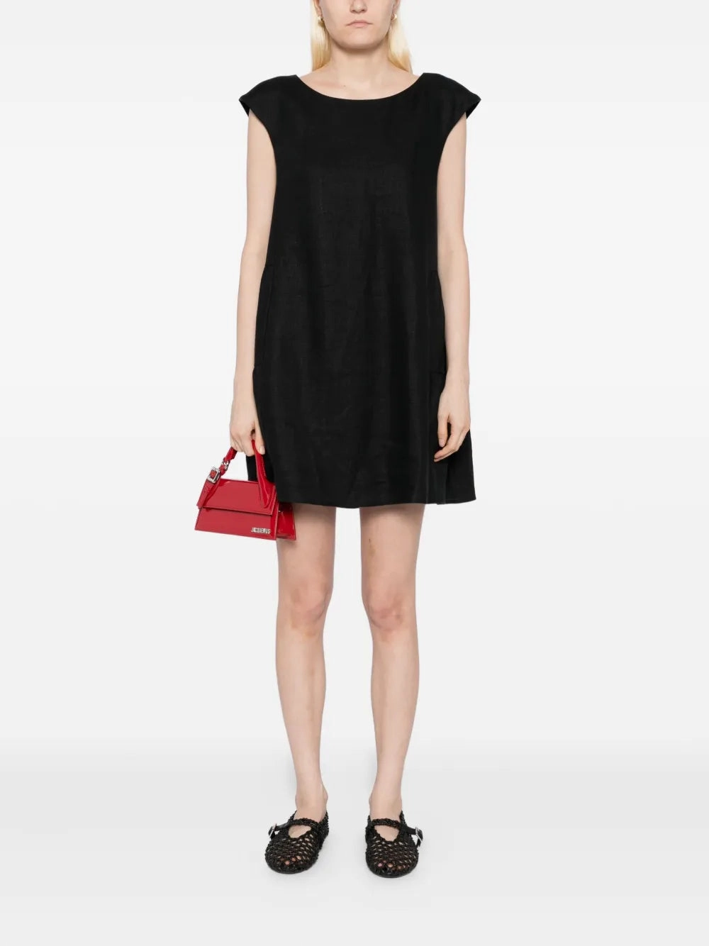 Quiet Luxury Blush Glow Matilda Shift Mini Dress in Black