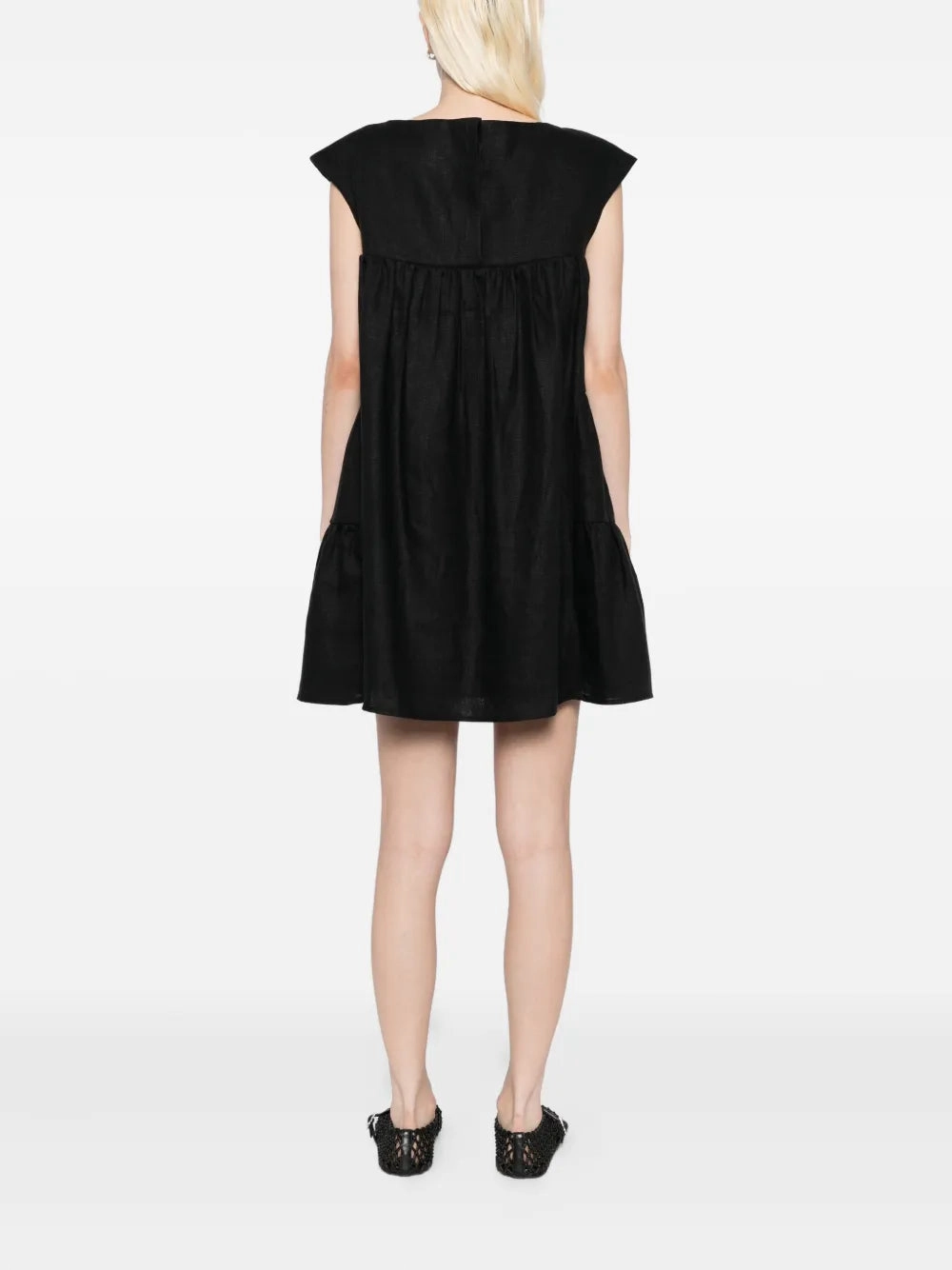 Flow Line Matilda Shift Mini Dress in Black