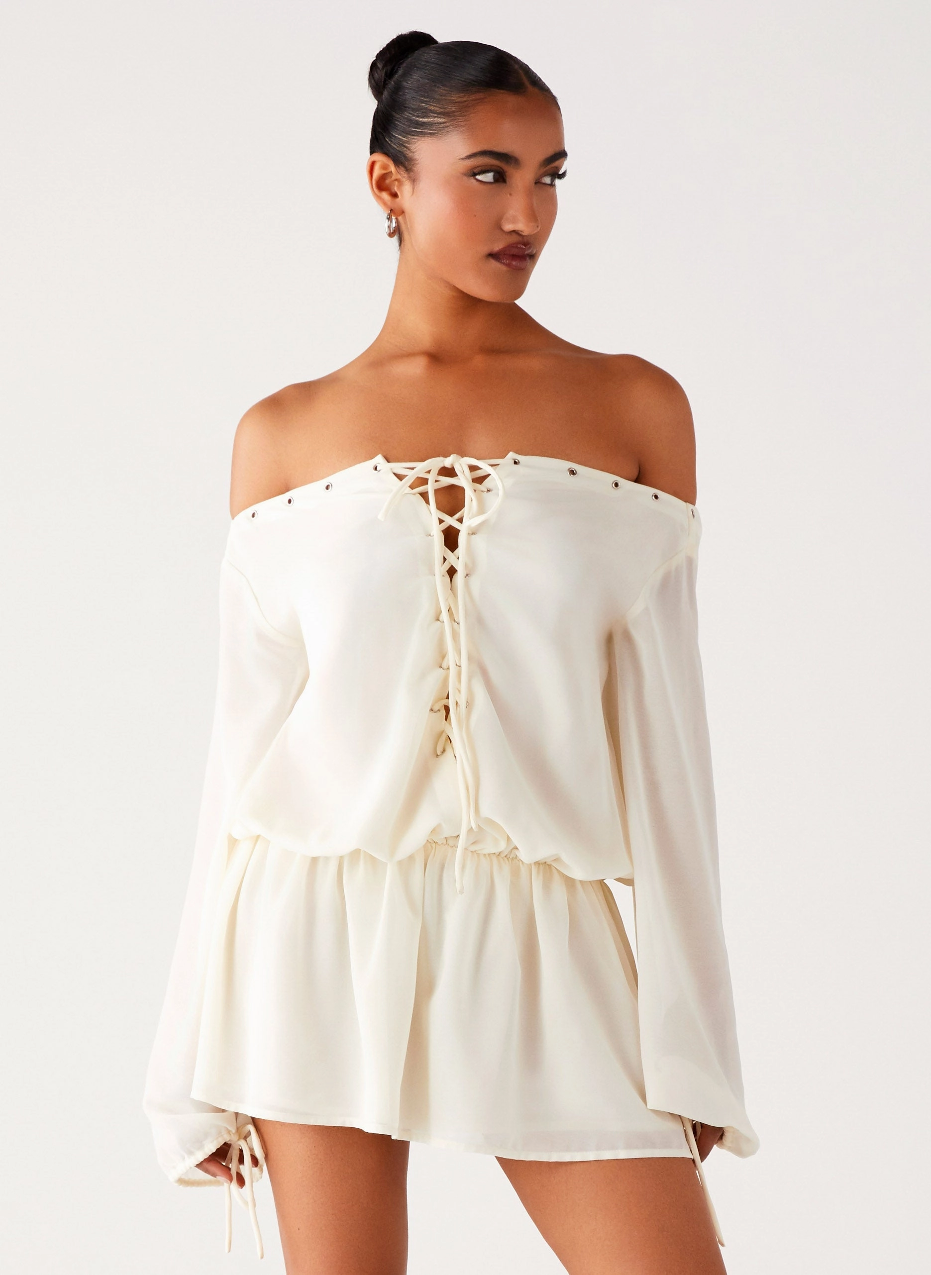 Sleek Design Astaria Mini Dress - Ivory