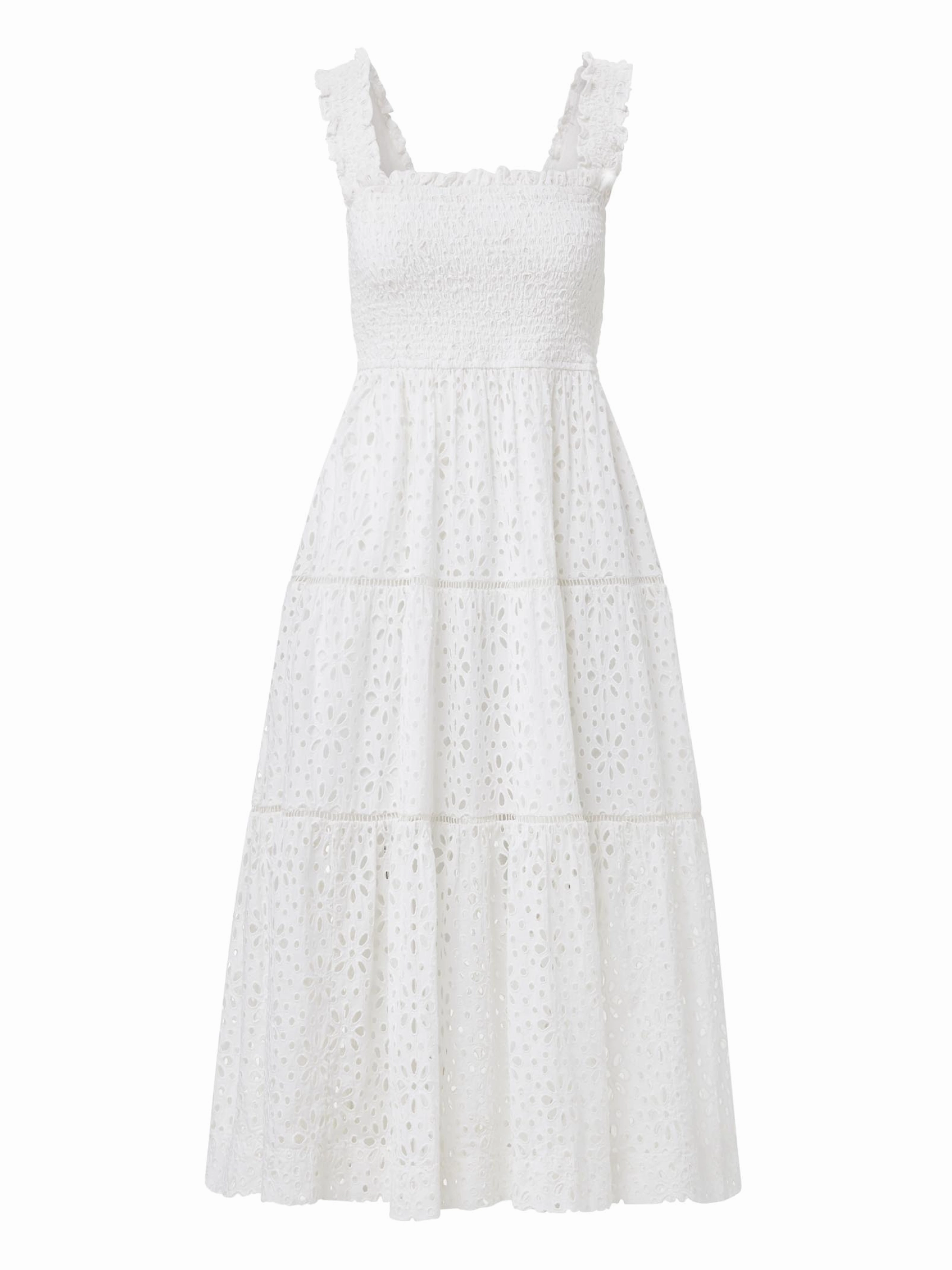 Kristen Dress Fresh White Seaside Eyelet Modest Cut