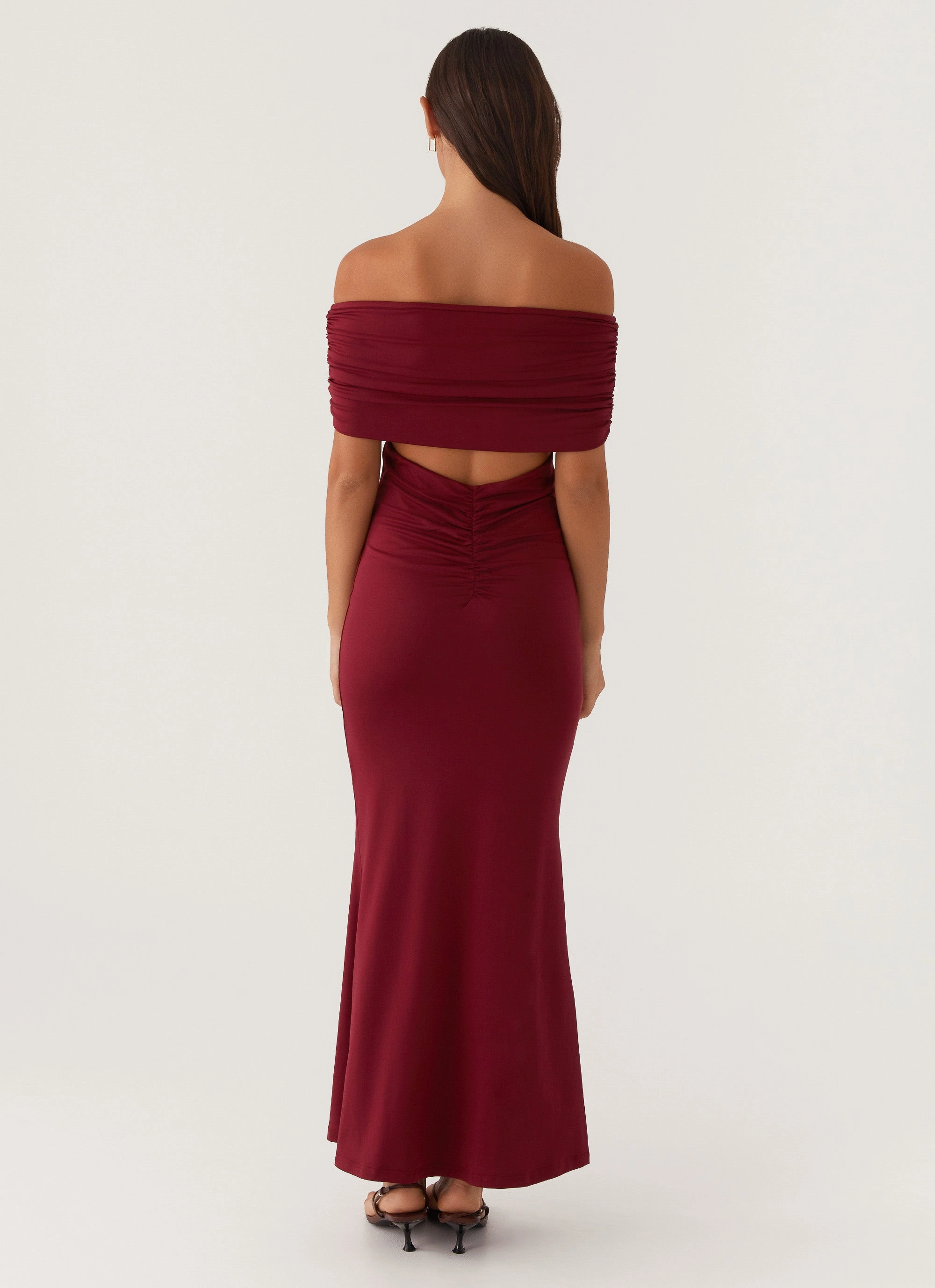 Soft cotton dress Relax Mode Maude Maxi Dress - Maroon