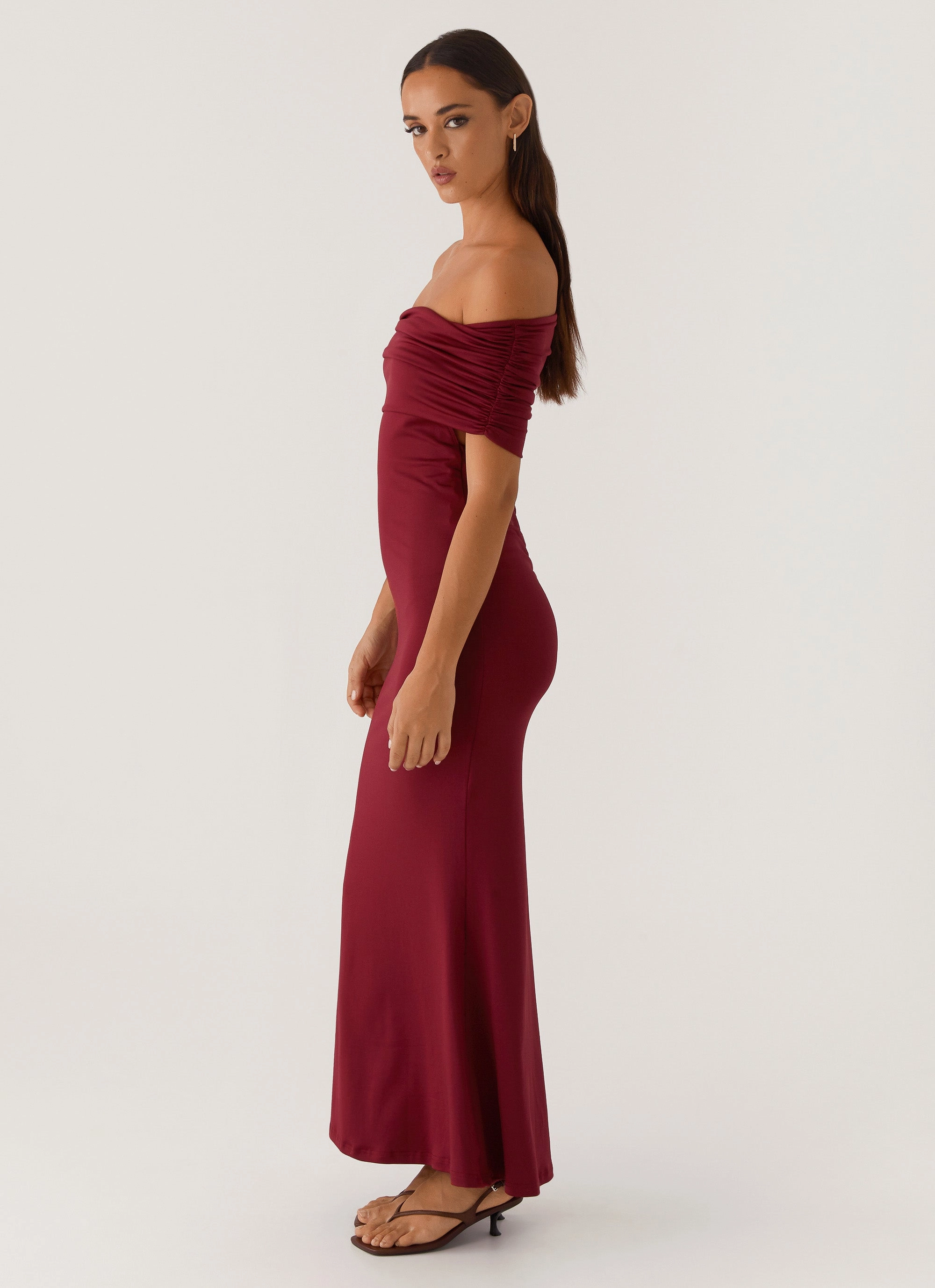Smooth Tone Rose Soft Maude Maxi Dress - Maroon