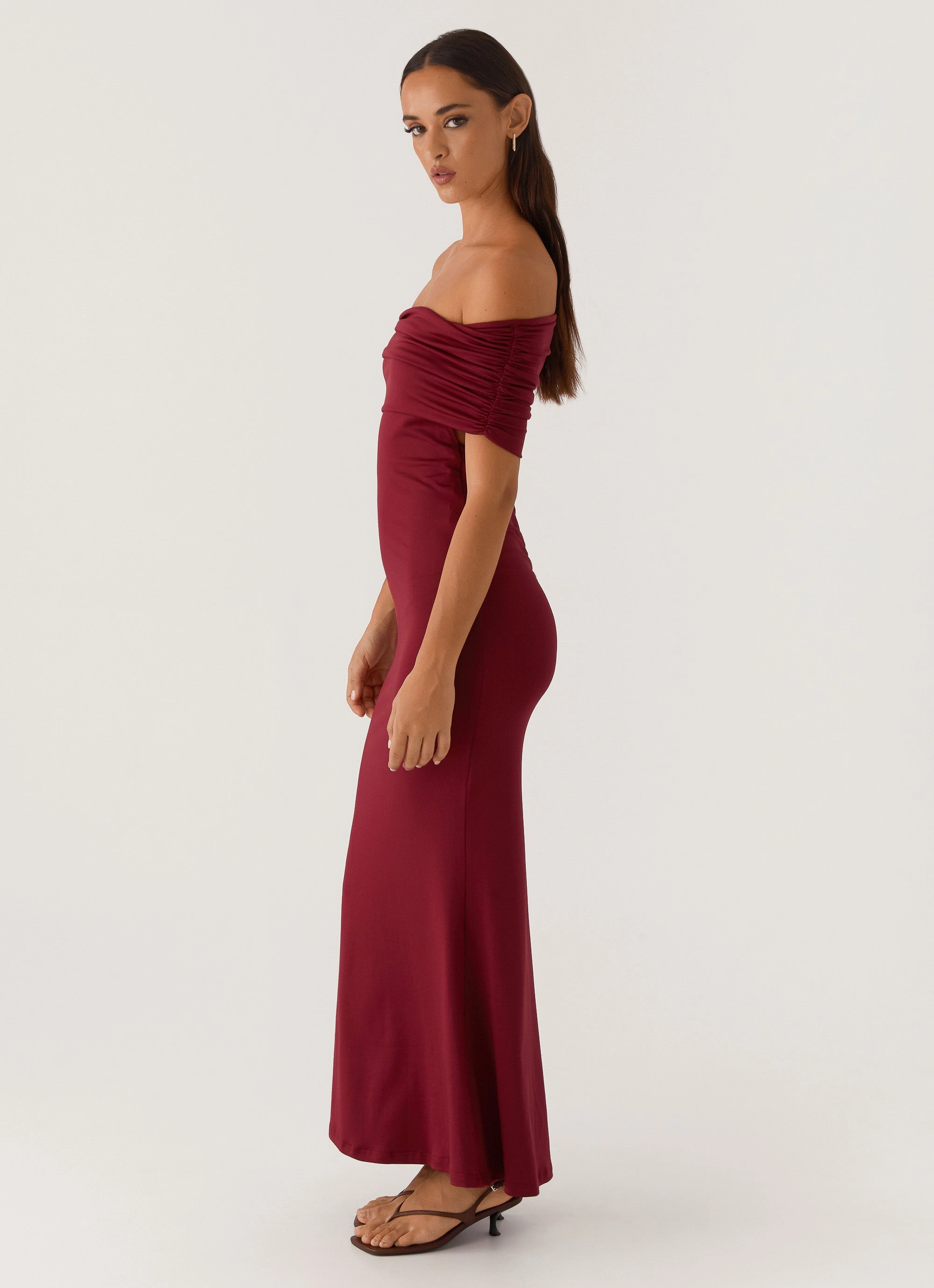 Soft Stretch Maude Maxi Dress - Maroon