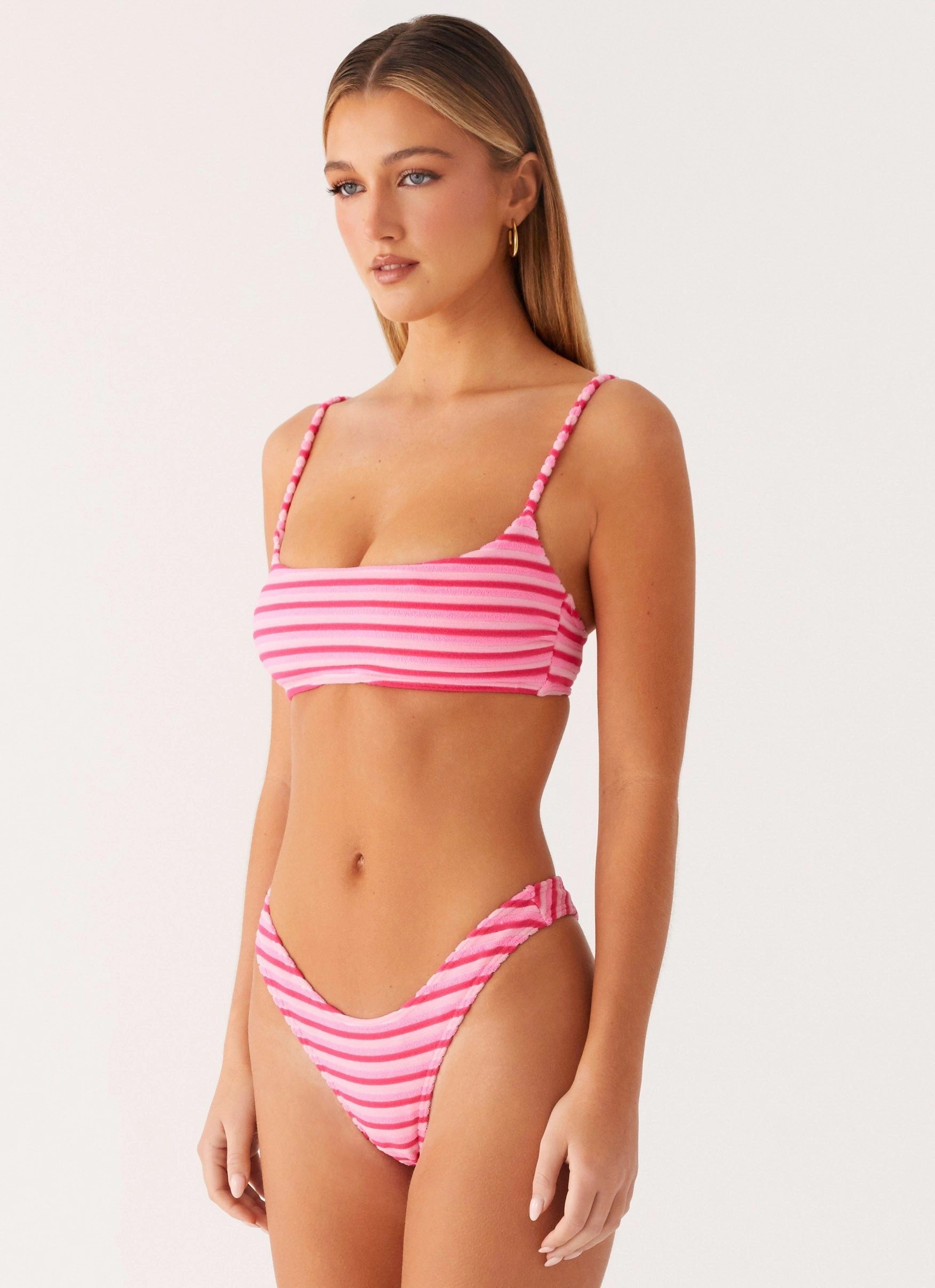 Mauritius Bikini Top - Pink Stripe Poolside Apparel